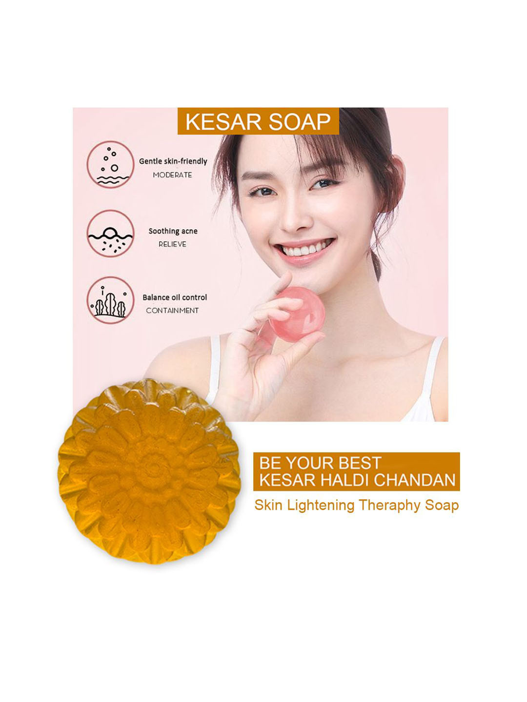 GROOVY Set Of 10 Kesar Bathing Soap- 100 g Each