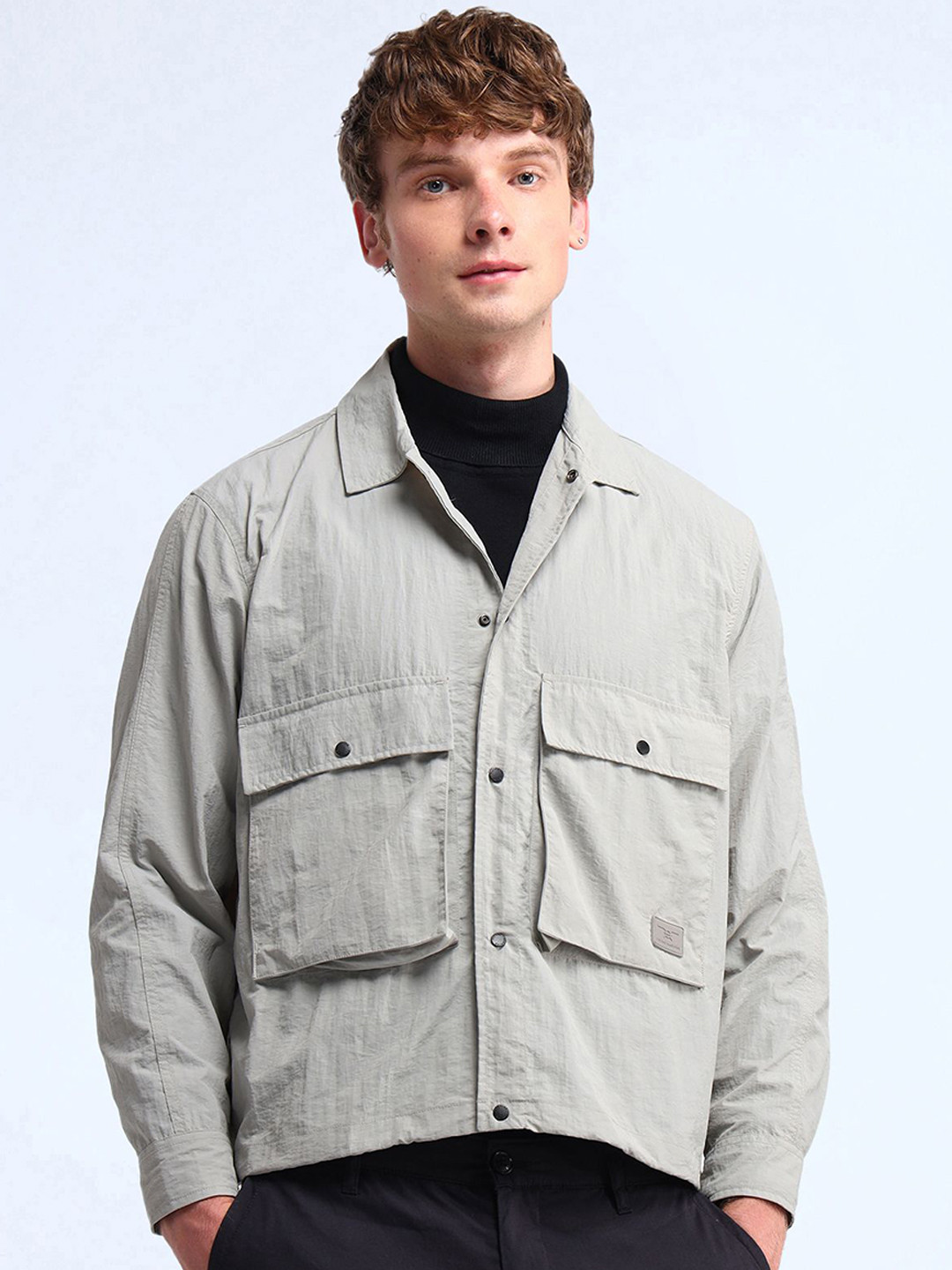 Flying Machine Men Brand Logo Woven Jacket