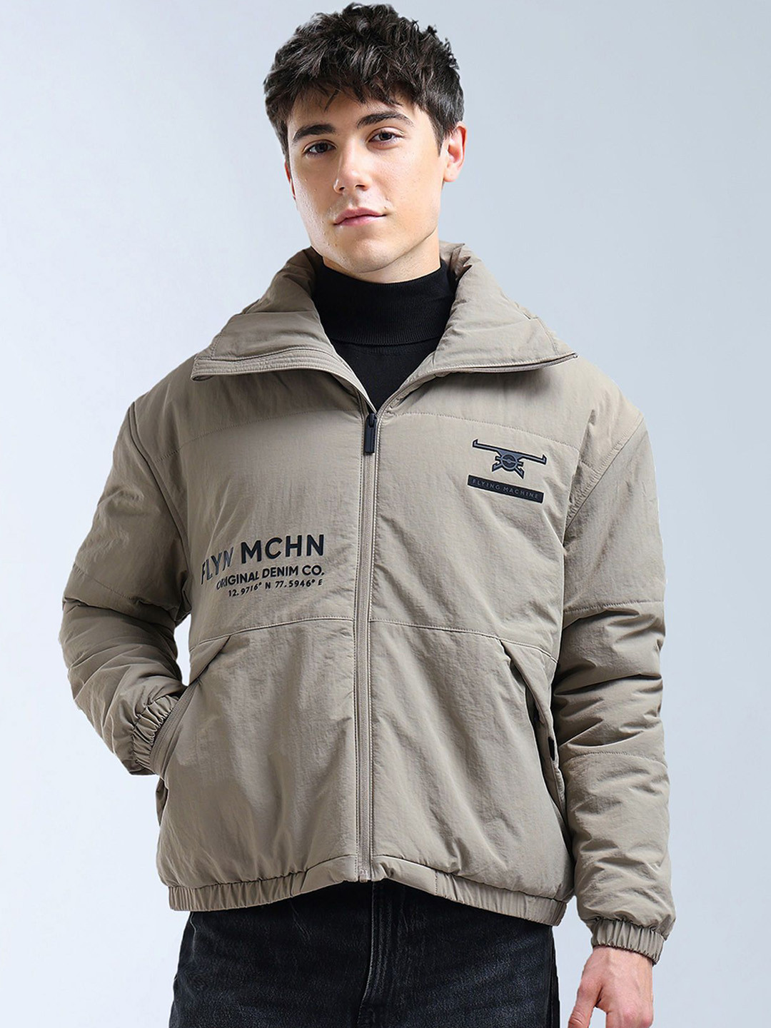 Flying Machine Men Brand Logo Tailored Jacket