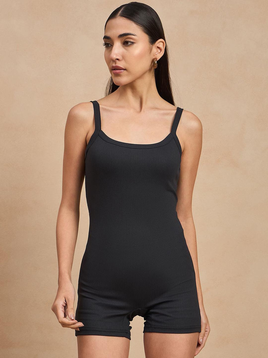 COLOR CAPITAL Ribbed Unitard Bodysuit