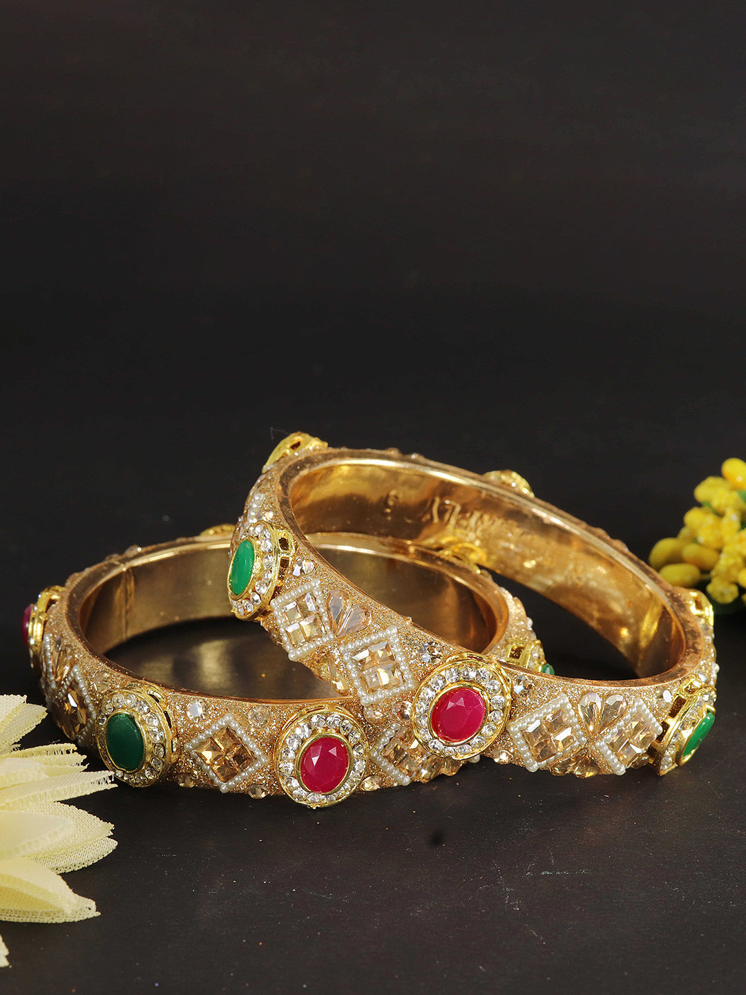 ZULKA Pack of 2 Zircon Diamond Bangles