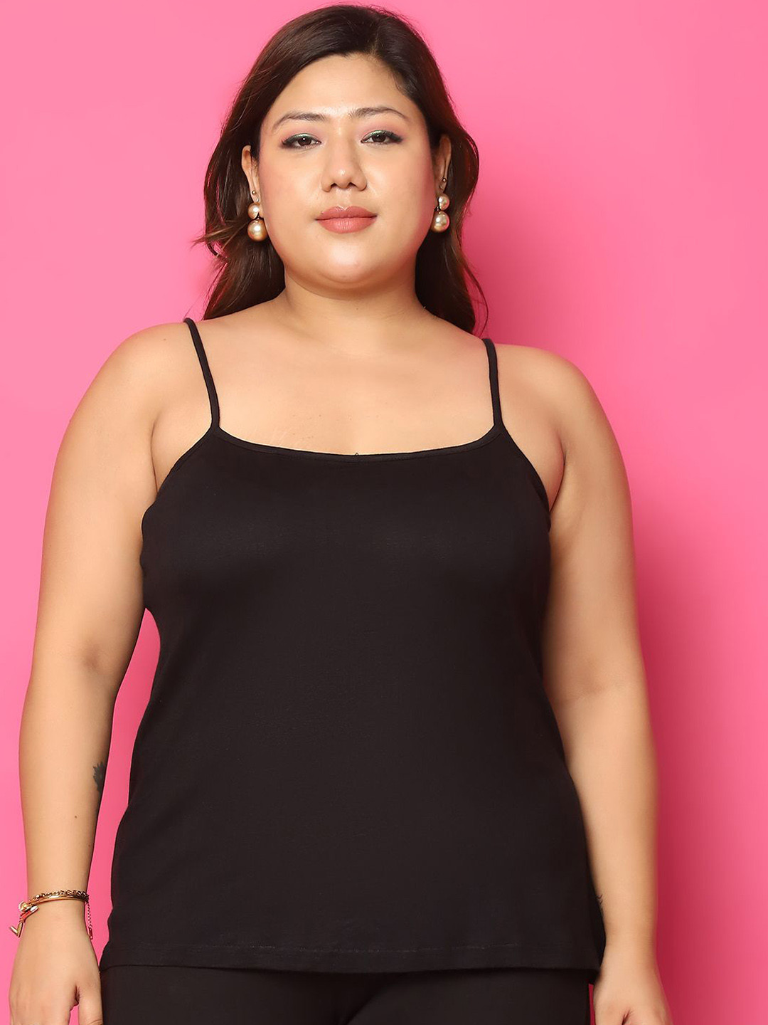 theRebelinme Non-Padded Plus Size Camisole 6454BCBLACK0