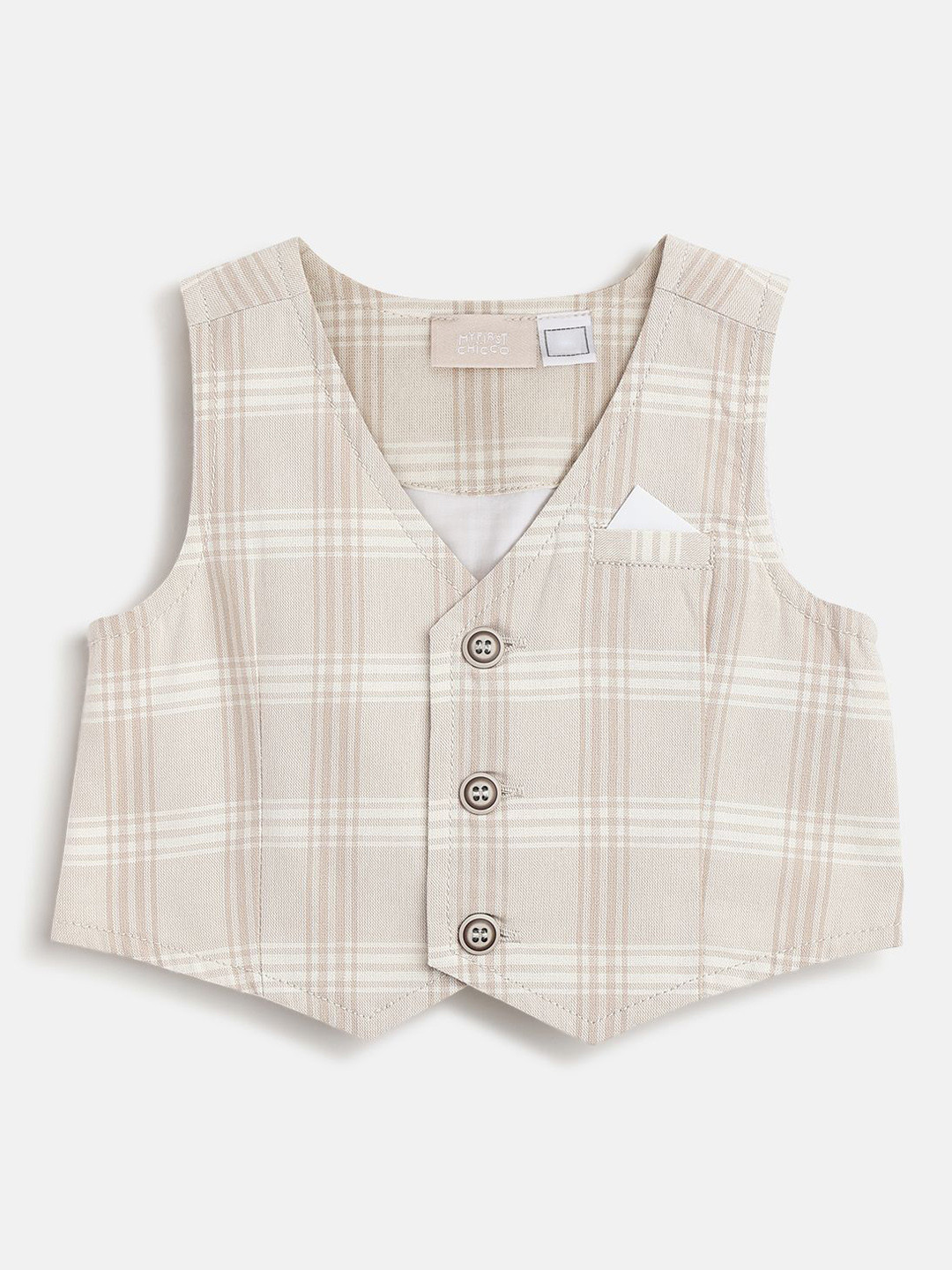 Chicco Boy Checked Pure Cotton Waistcoat