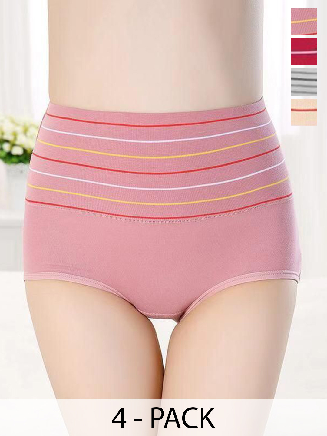 SHREE GANESH FASHION Women Pack Of 3 High-Rise Hipster Briefs 2076 CR-LP-MR 003 M