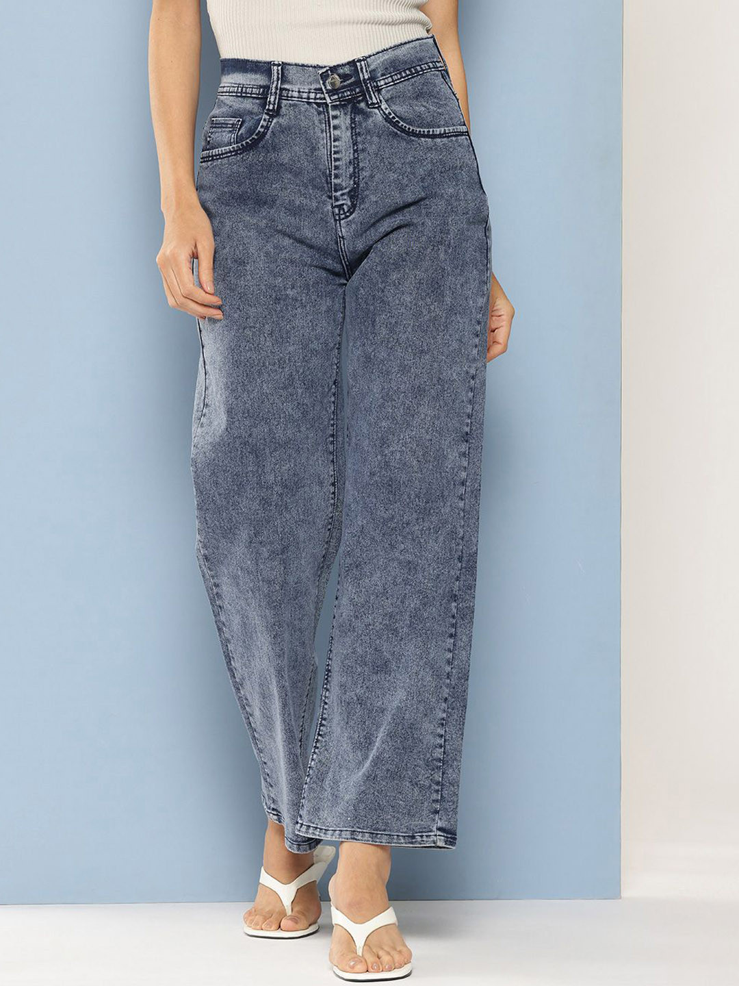 The Roadster Lifestyle Co Flared Fit Cotton Denim Jeans