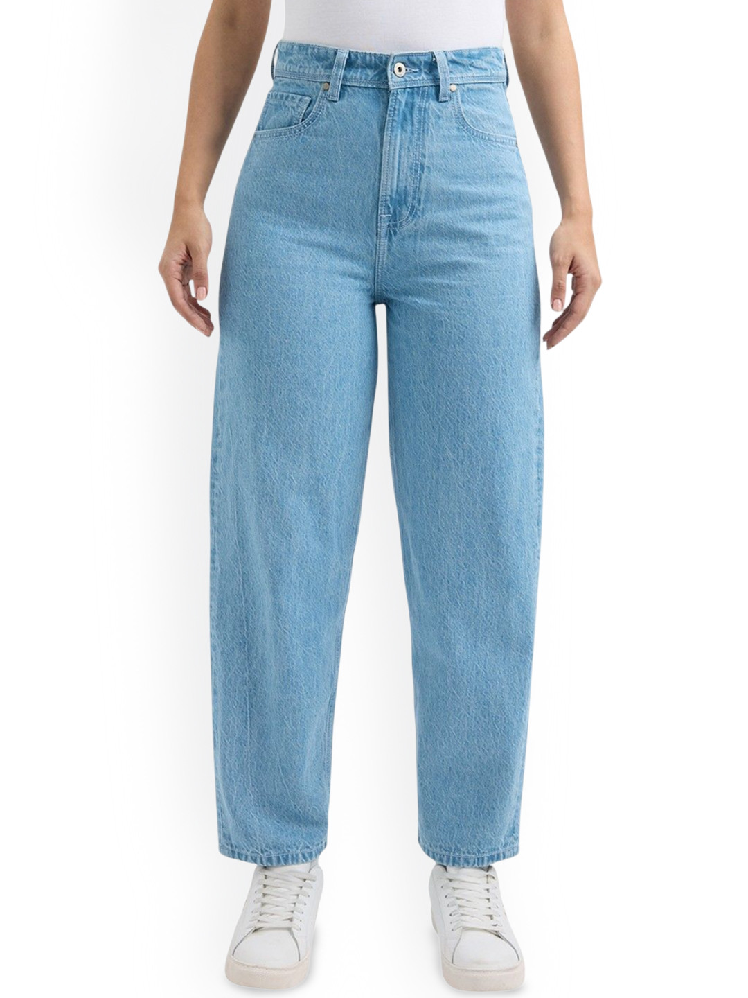 Pepe Jeans Women Barrel Fit High-Rise Light Fade Jeans