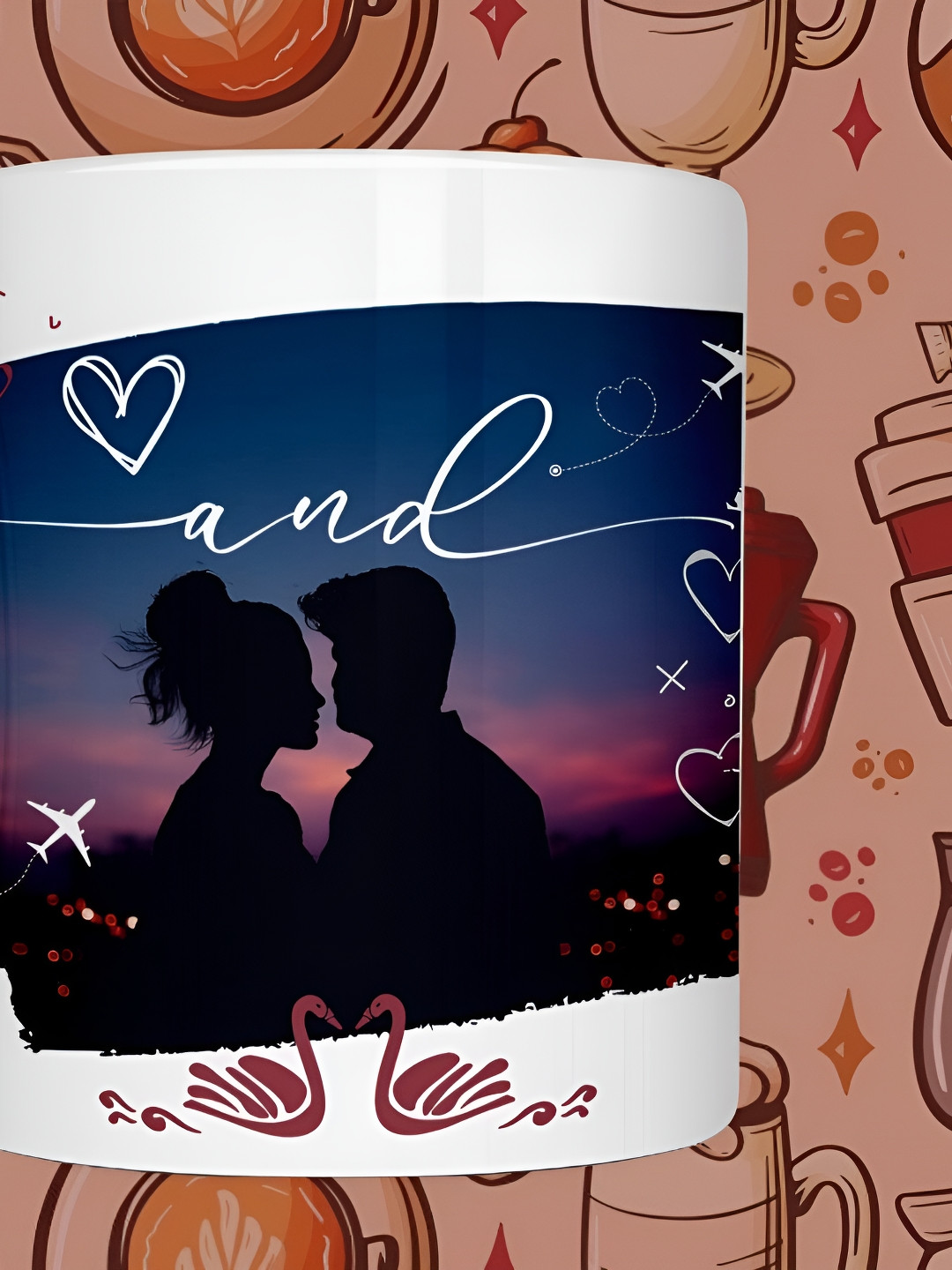 JAVA IMPRESSIONS Hug in a Mug White Typography Ceramic Microwave Safe Mug-350ml