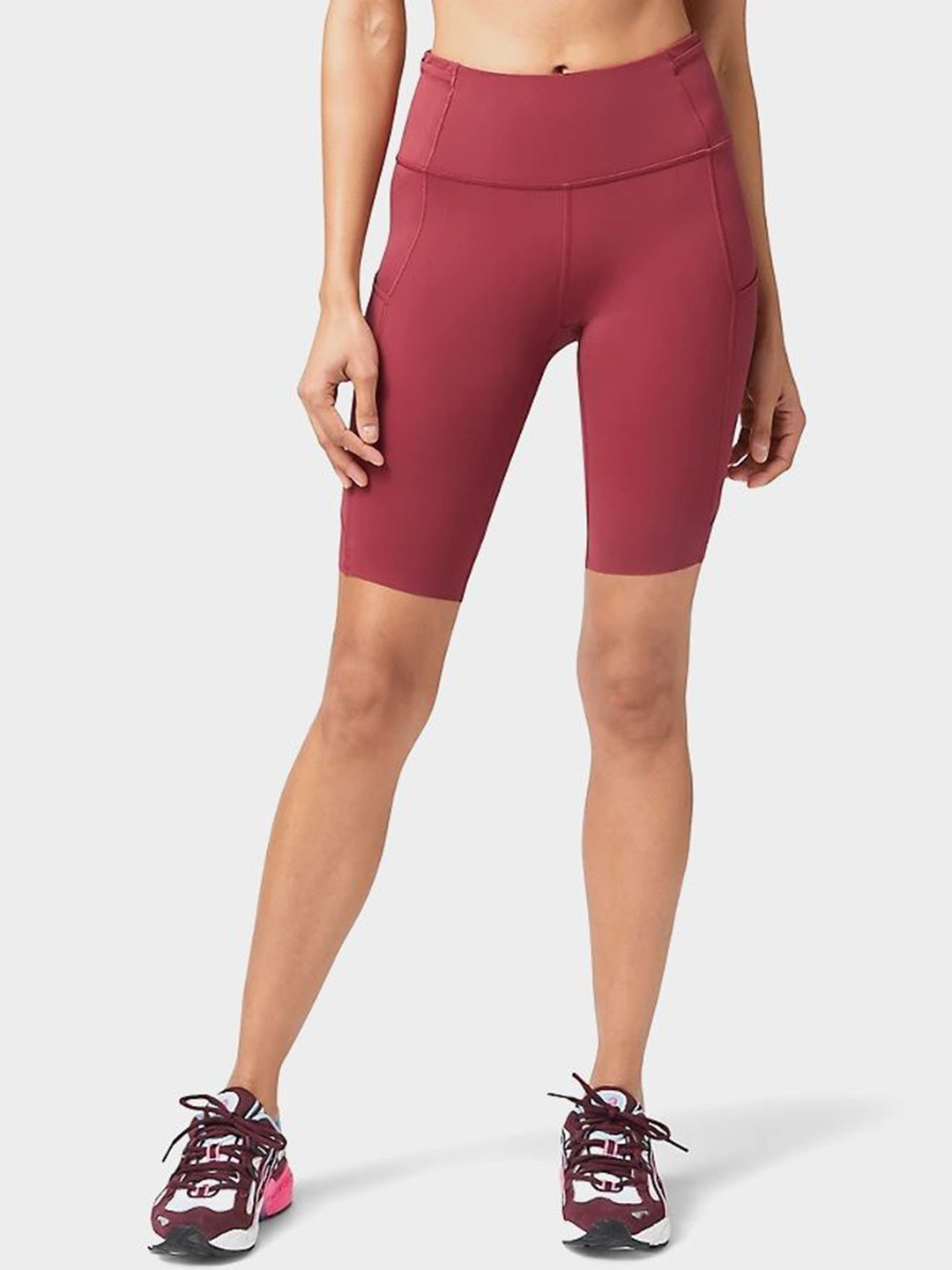 Flingr Women Skinny Fit High-Rise Sports Shorts