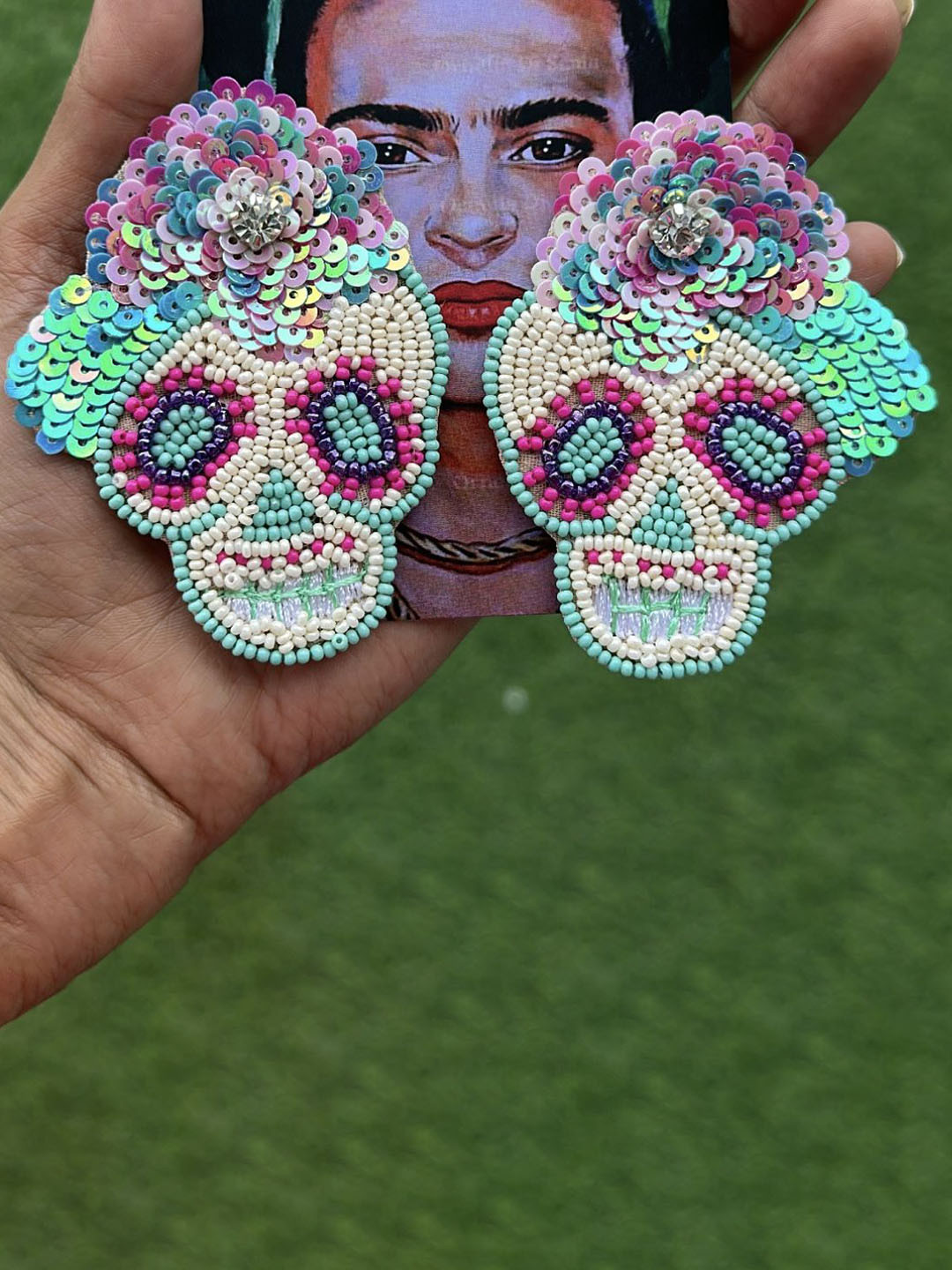 BITCH PLZZ ACCESSORIES Quirky Fabric Artificial Beads Drop Earrings