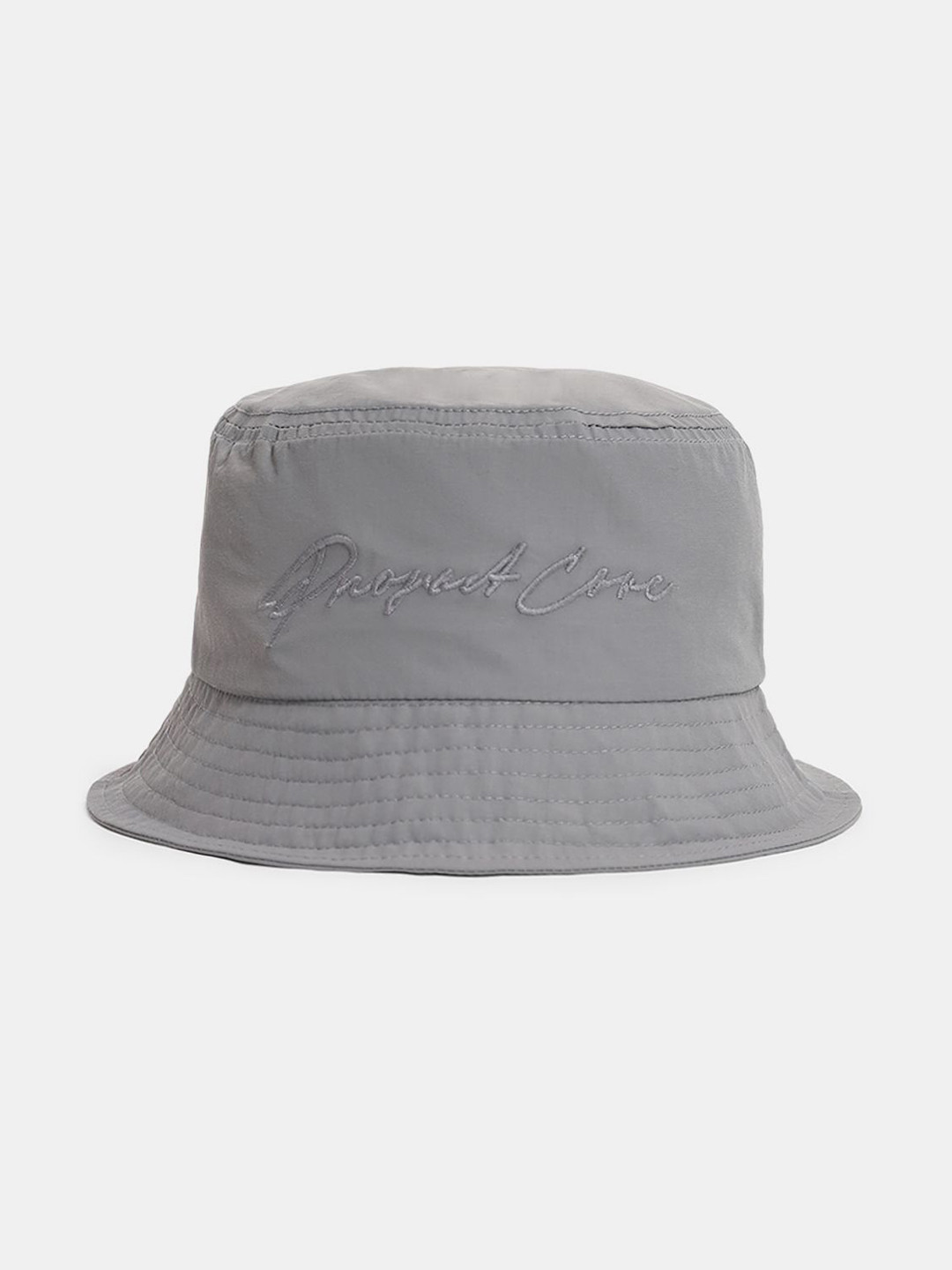 Jack & Jones Men Grey Embroidered Bucket Hat