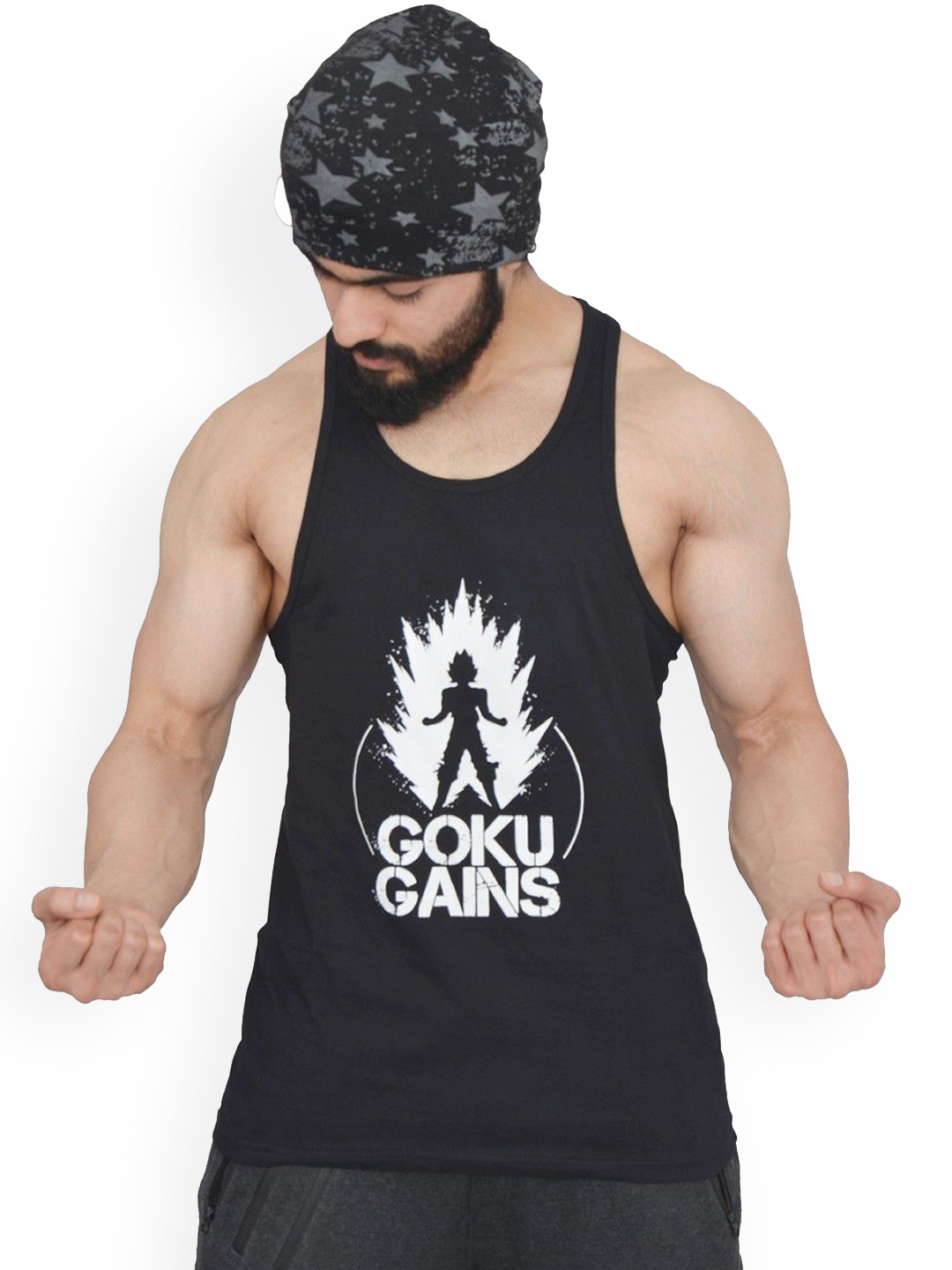 Anax Aesthetics Men Cotton Printed Sleeveless Grafiko Sando Gym Vest Stringer Tank Top