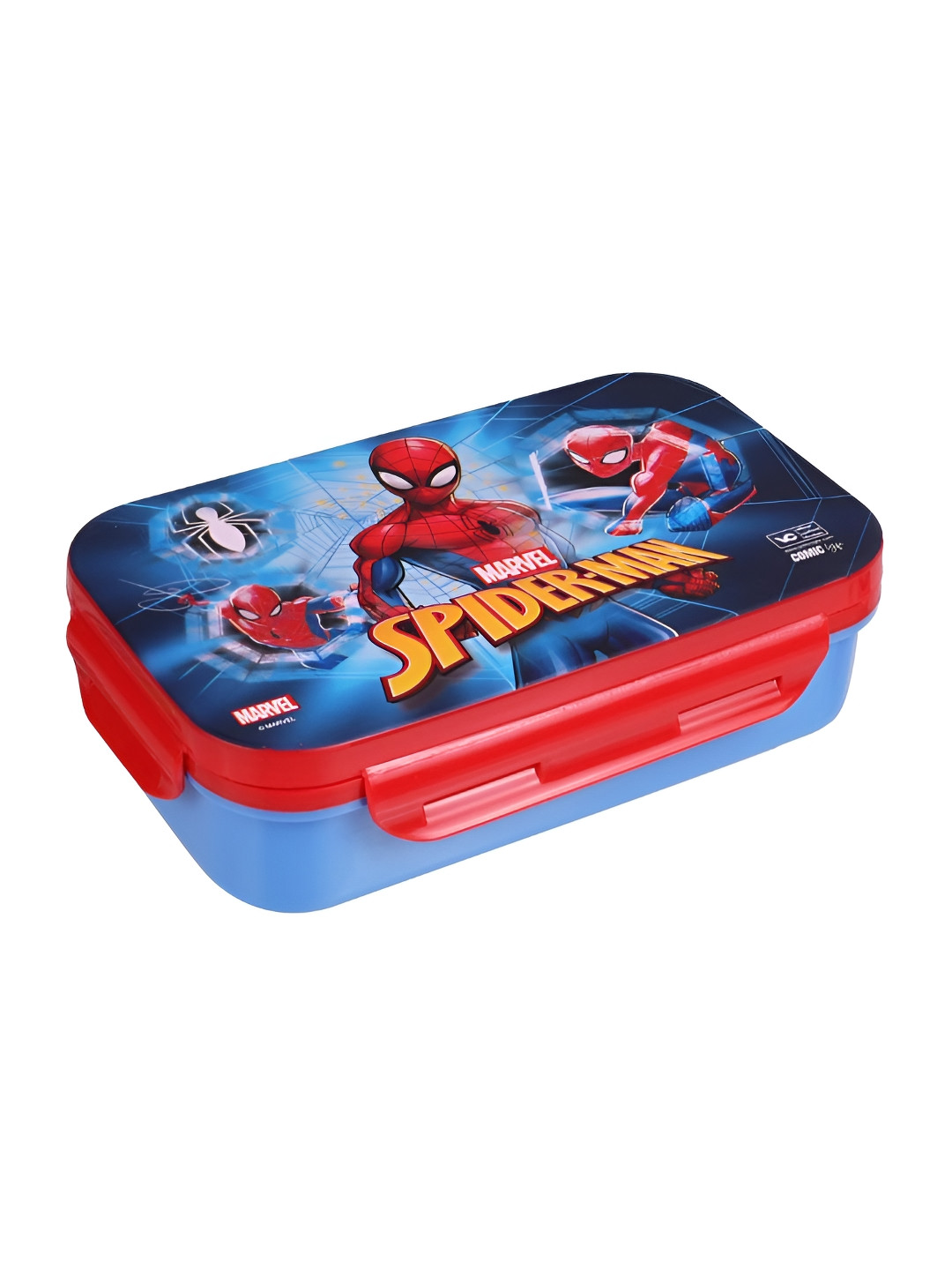 Disney Blue & Red Marvel Avengers Spider Man Printed Insulated 2 Containers Lunch Box