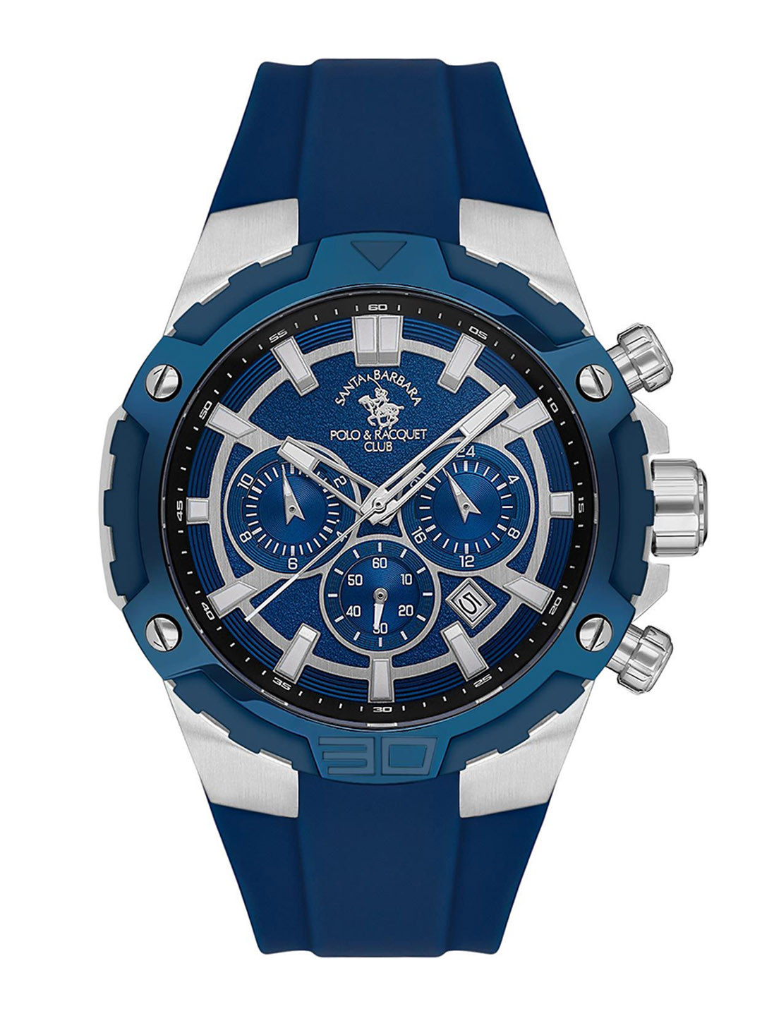 SANTA BARBARA POLO & RACQUET CLUB Men Patterned Dial & Straps Analogue Watch SB.5.10002-3