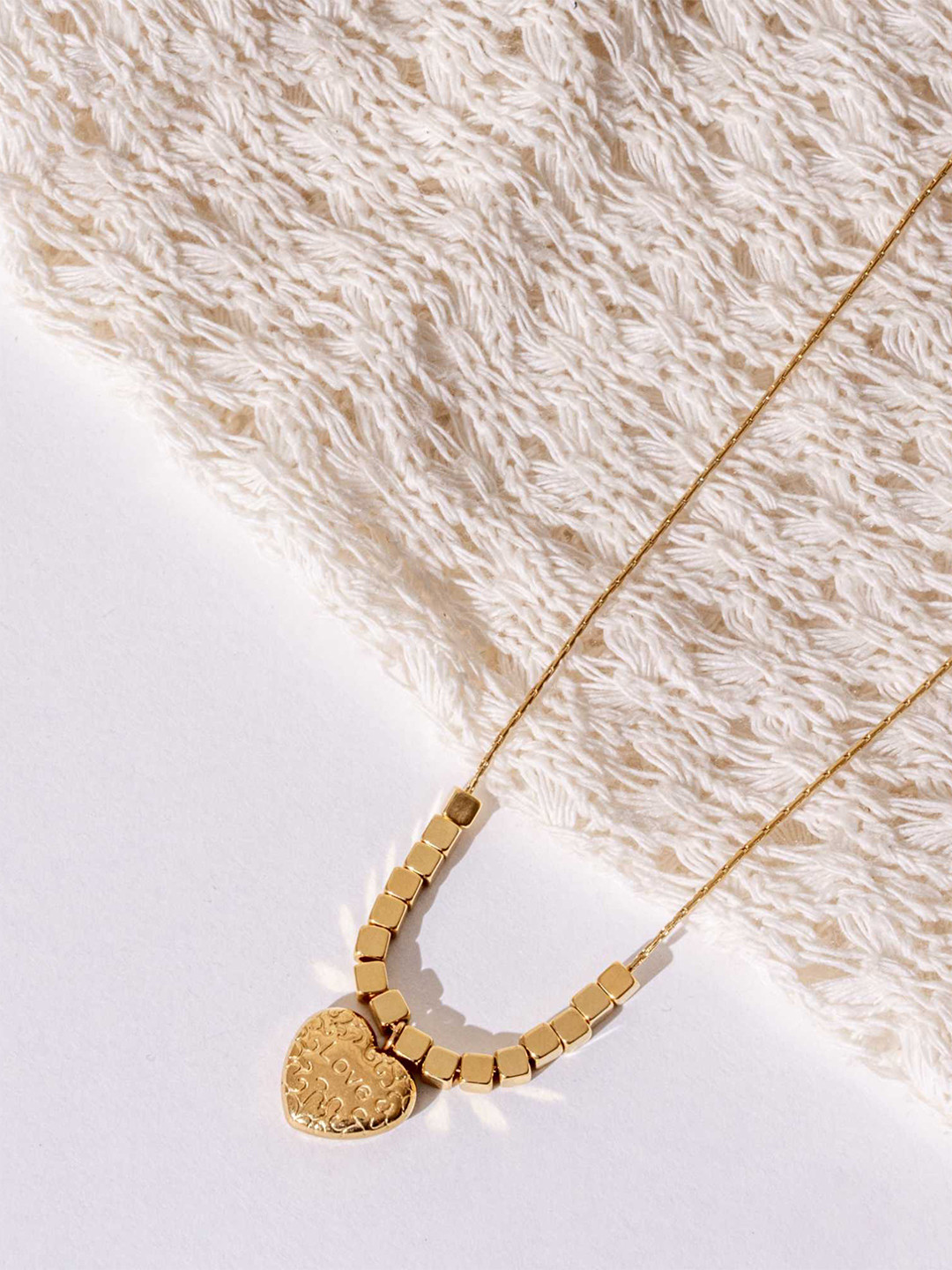 ZAISHA 18K Gold Plated Stainless Steel Statement Gold Bar Heaty Chain