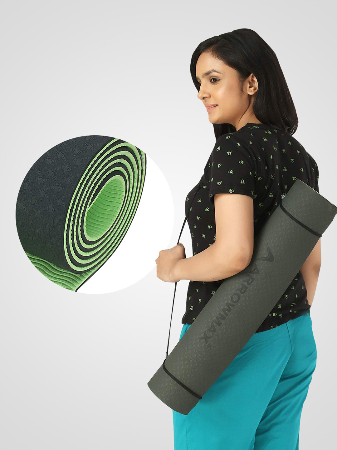 ARROWMAX Eco Friendly Fitness Exercise Yoga Mat With Carrying Strap