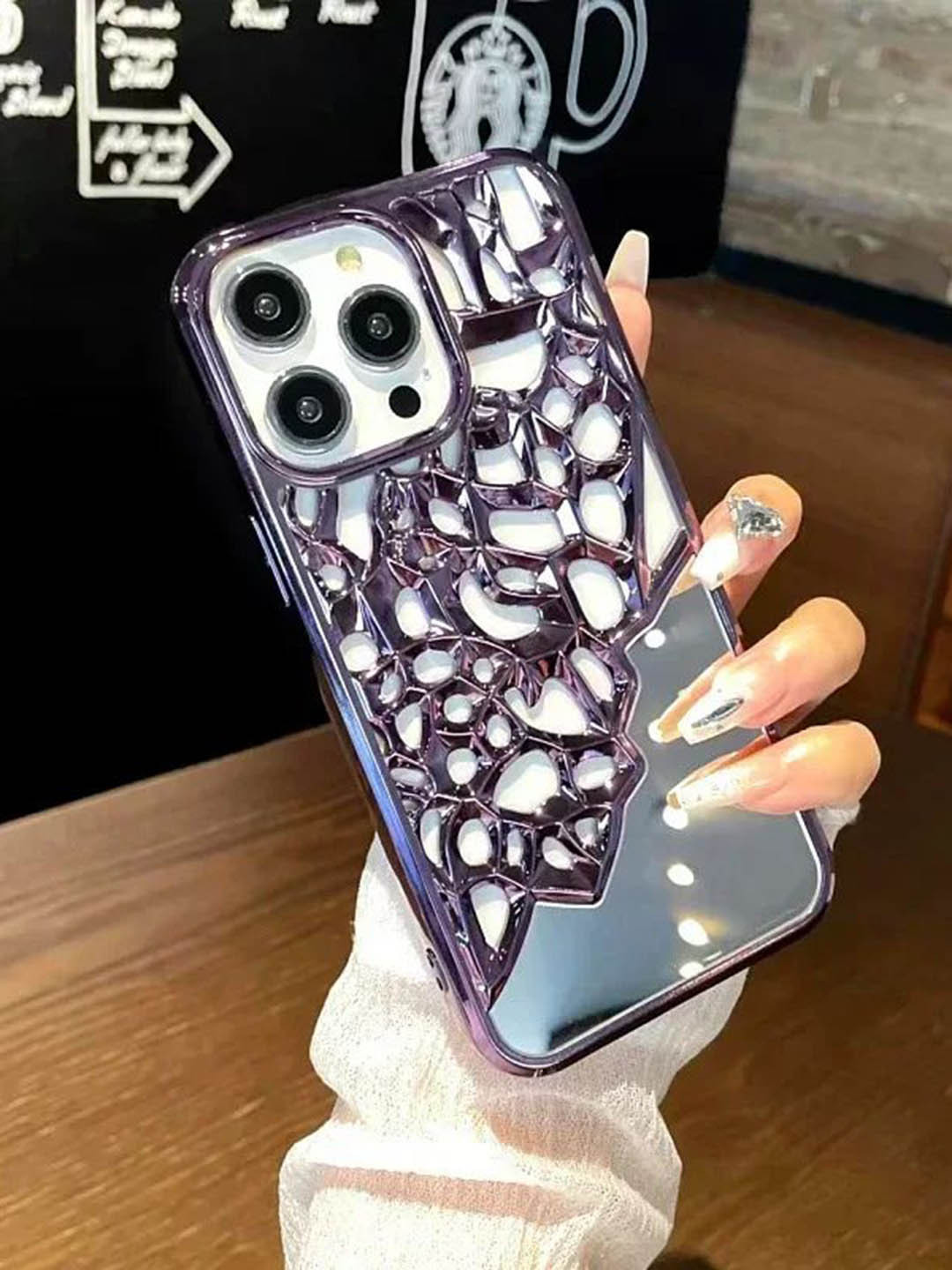 Luxury Kase Quirky LK117 Hollow Out Mirror Heat Dissipation iPhone 15 Pro Back Case