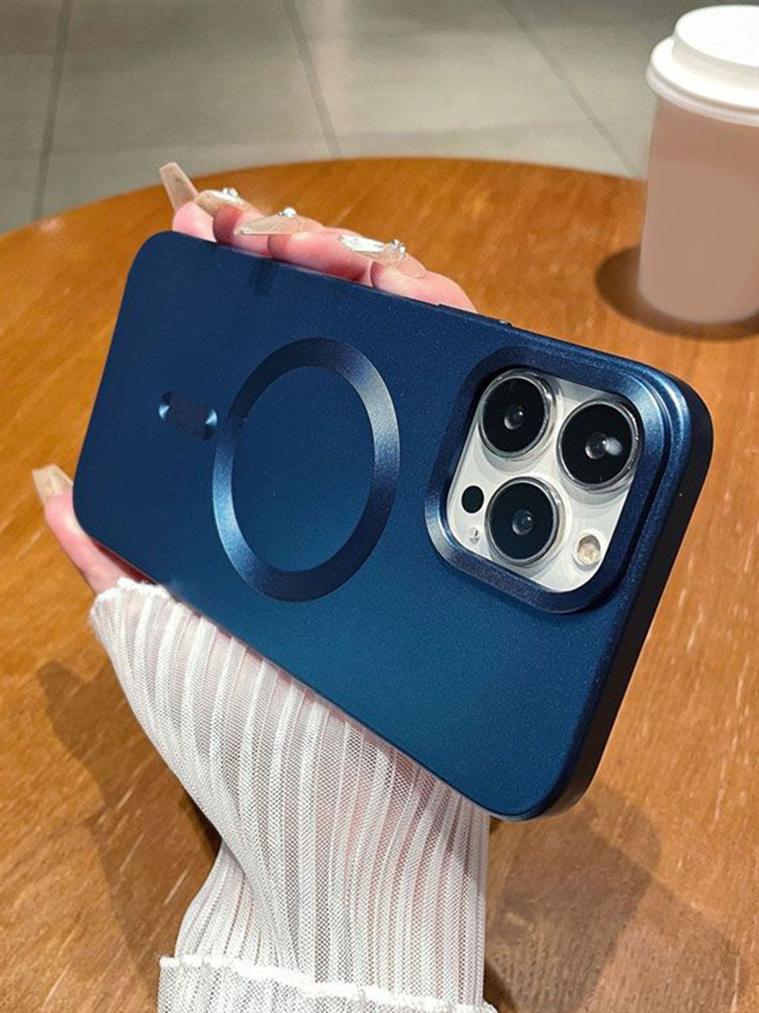 Luxury Kase Solid LK101 Matte CD Print Magnetic Wireless Charging iPhone 14 Pro Back Case