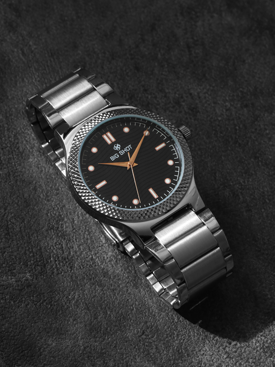 BIG SHOT Men Stainless Steel Bracelet Style Straps Analogue Watch BSM007B