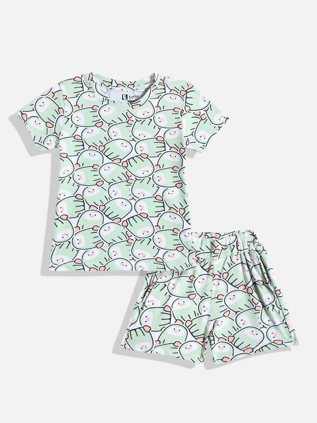 Eteenz Kids Girls Conversational Printed T-Shirt & Shorts