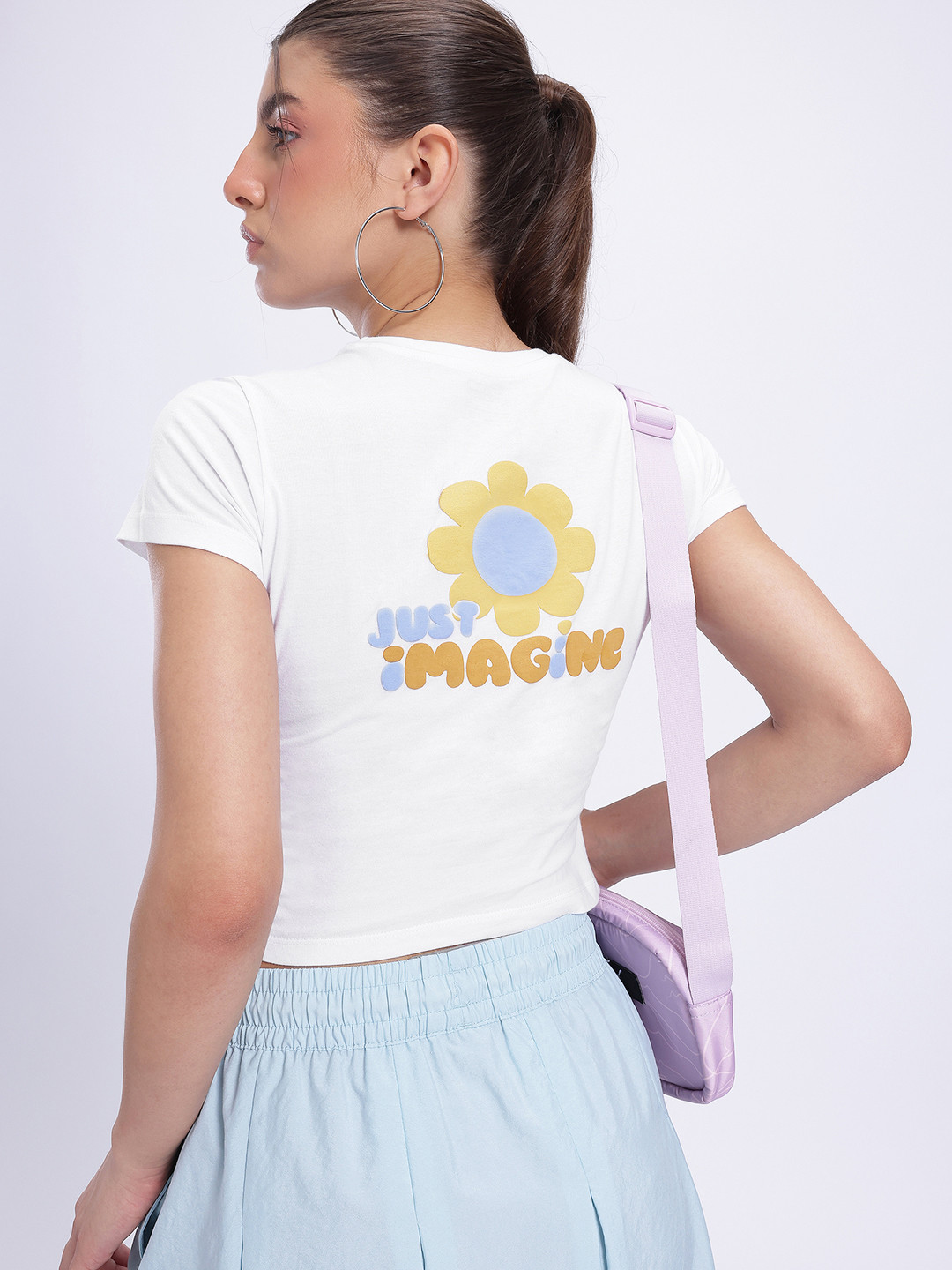 glitchez Daisy Printed Crop T-Shirt