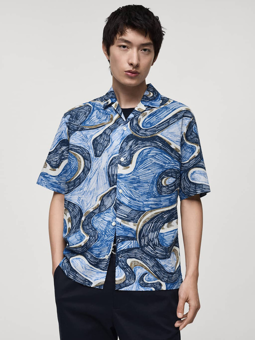 MANGO MAN Abstract Printed Casual Shirt