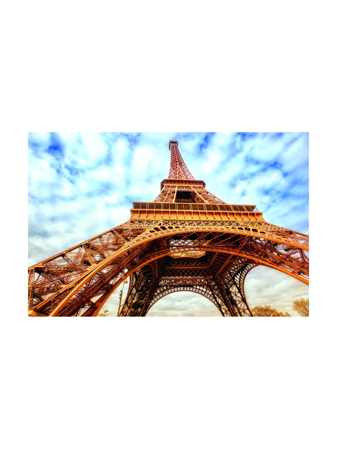 Inephos Blue And Brown Abstract Printed Canvas Wall Art