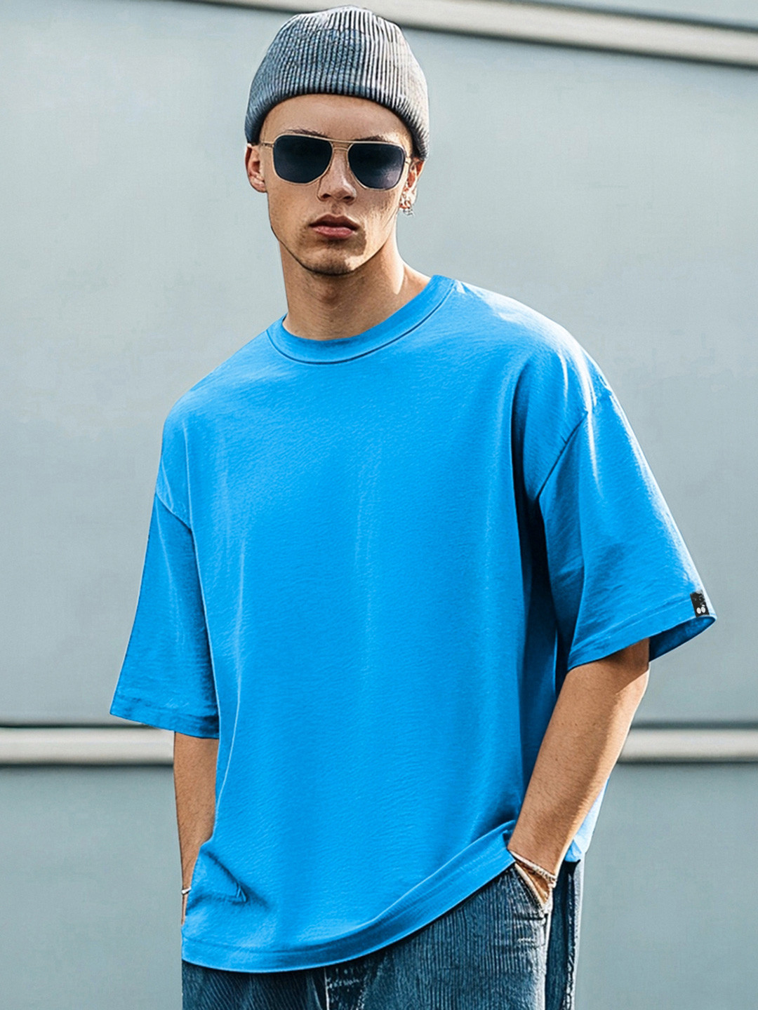 Bewakoof Heavy Duty Men 1.0 Blue Oversized T-shirt