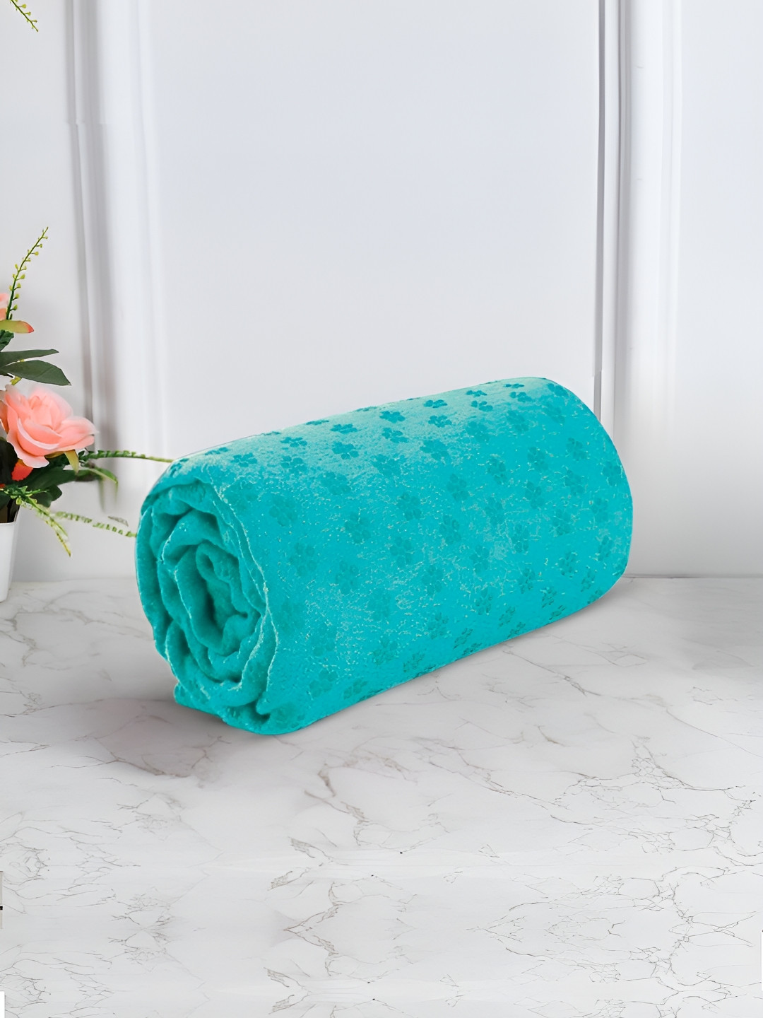 Black gold Blue Self Designed Premium Microfiber Yoga Mat Towel
