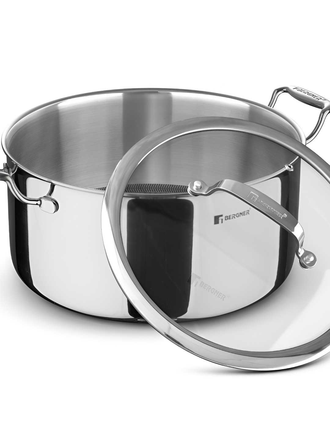 BERGNER Hi-Tech Giro Silver-Toned Tri-Ply Stainless Steel Casserole 3.1L With Lid