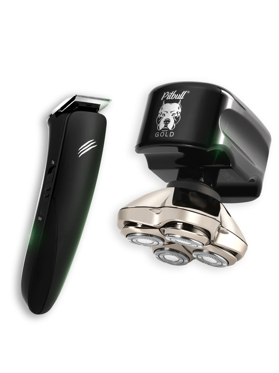 Skull Shaver Pitbull Gold PRO Set Of 2 Electric Razor & Baby Beast Trimmer