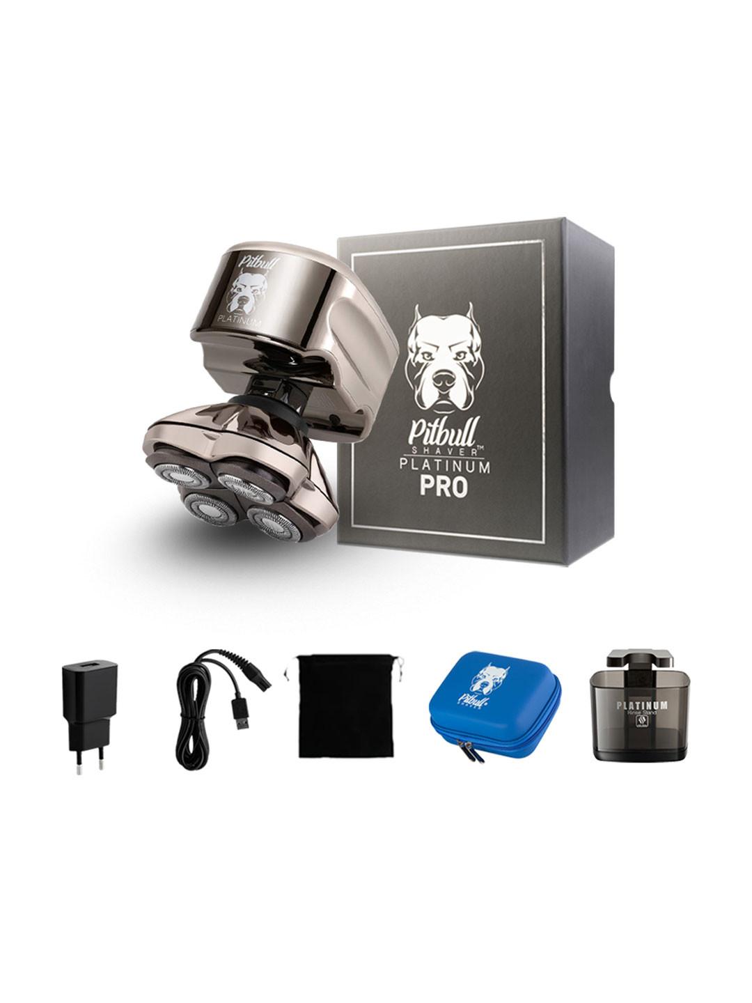 Skull Shaver Pitbull Platinum Pro Wet Or Dry Shaver Kit