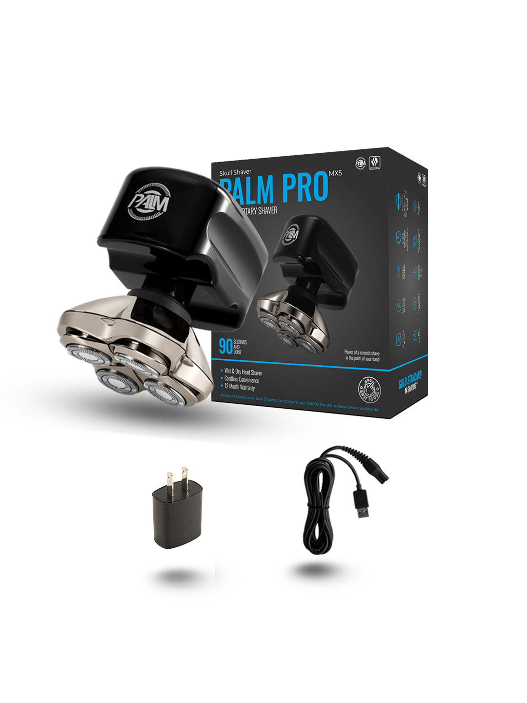 Skull Shaver Men Palm Pro MX5 Waterproof Cordless Travel-Friendly Shaver