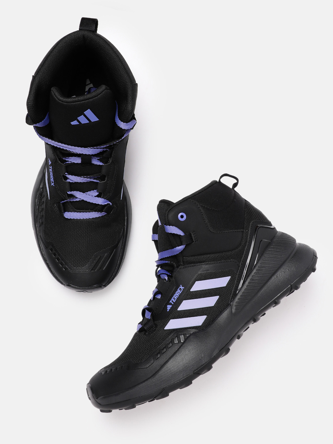 ADIDAS Men Woven Design Mid-Top Tread Step Trekking Shoes