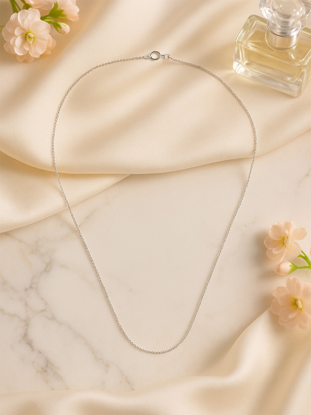 Nipura 925 Sterling Silver Rhodium-Plated Box Ball Classic Minimal Chain