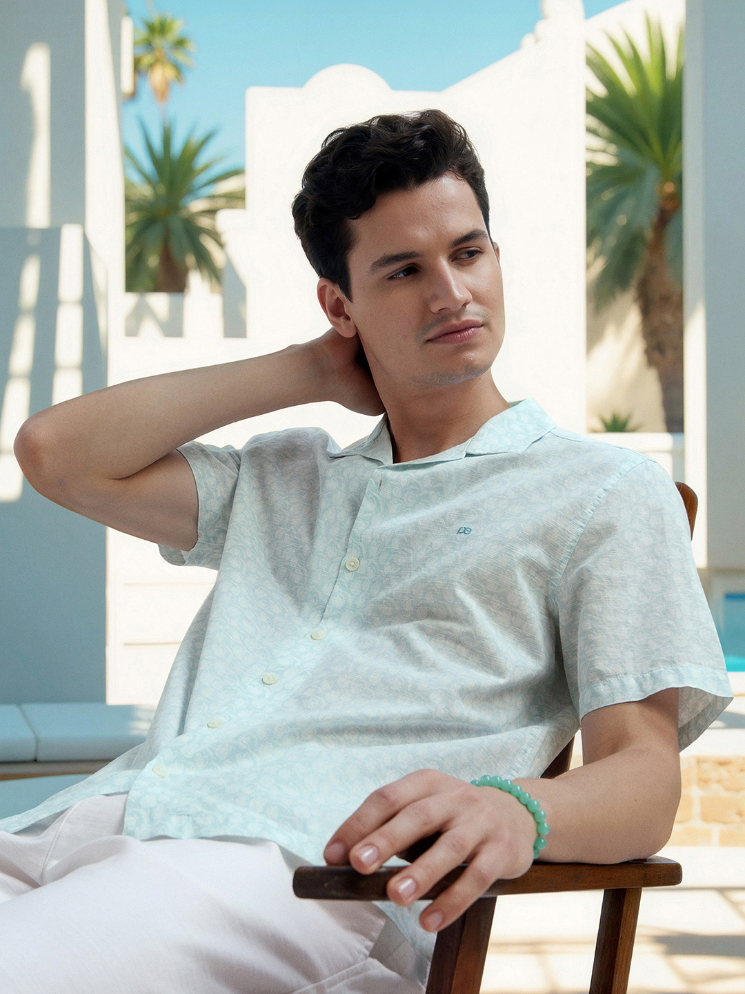 Peter England CasualsRegular fit printed half sleeve cuban collar shirt