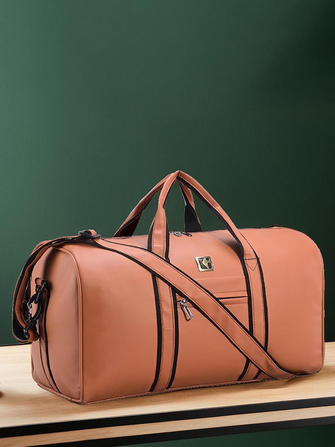 Kuber Industries Unisex Medium Regular Leather Travel Luggage Duffel Bag