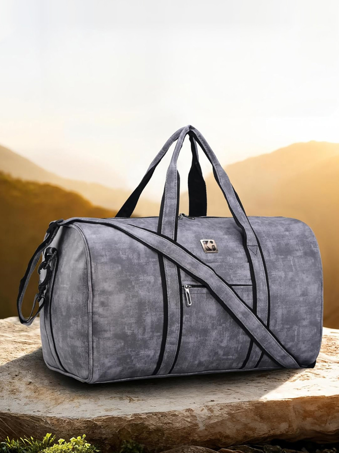 Kuber Industries Unisex Medium Reversible Leather Travel Duffel Bags