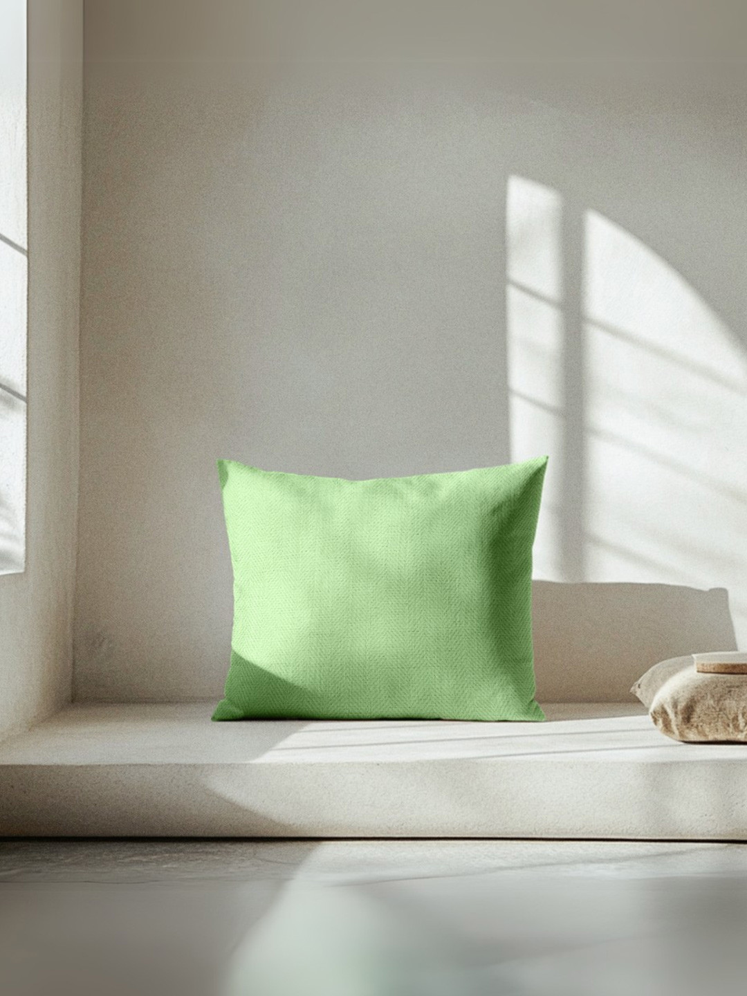 Copper-Red Yala Light Green Cotton Square Cushion Cover