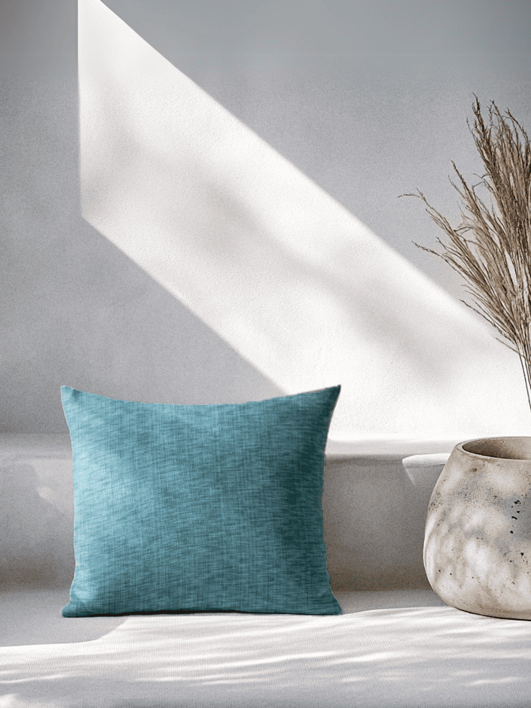 Copper-Red Marbella Blue & Green Cotton Square Cushion Cover