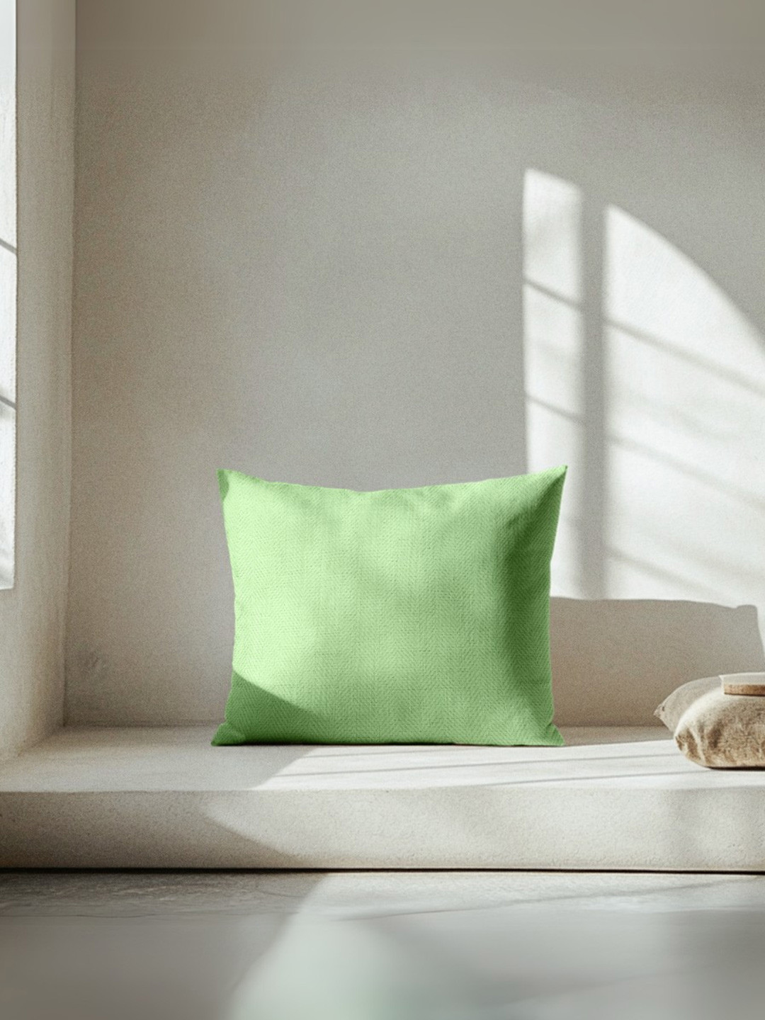 Copper-Red Green Cotton Breathable 2 Piece Textured Square Cushion Covers -18x18In
