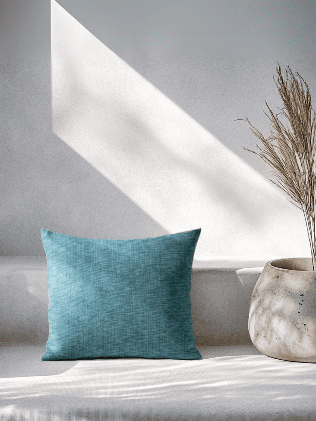 Copper-Red Marbella Blue & Green Cotton Square Cushion Cover