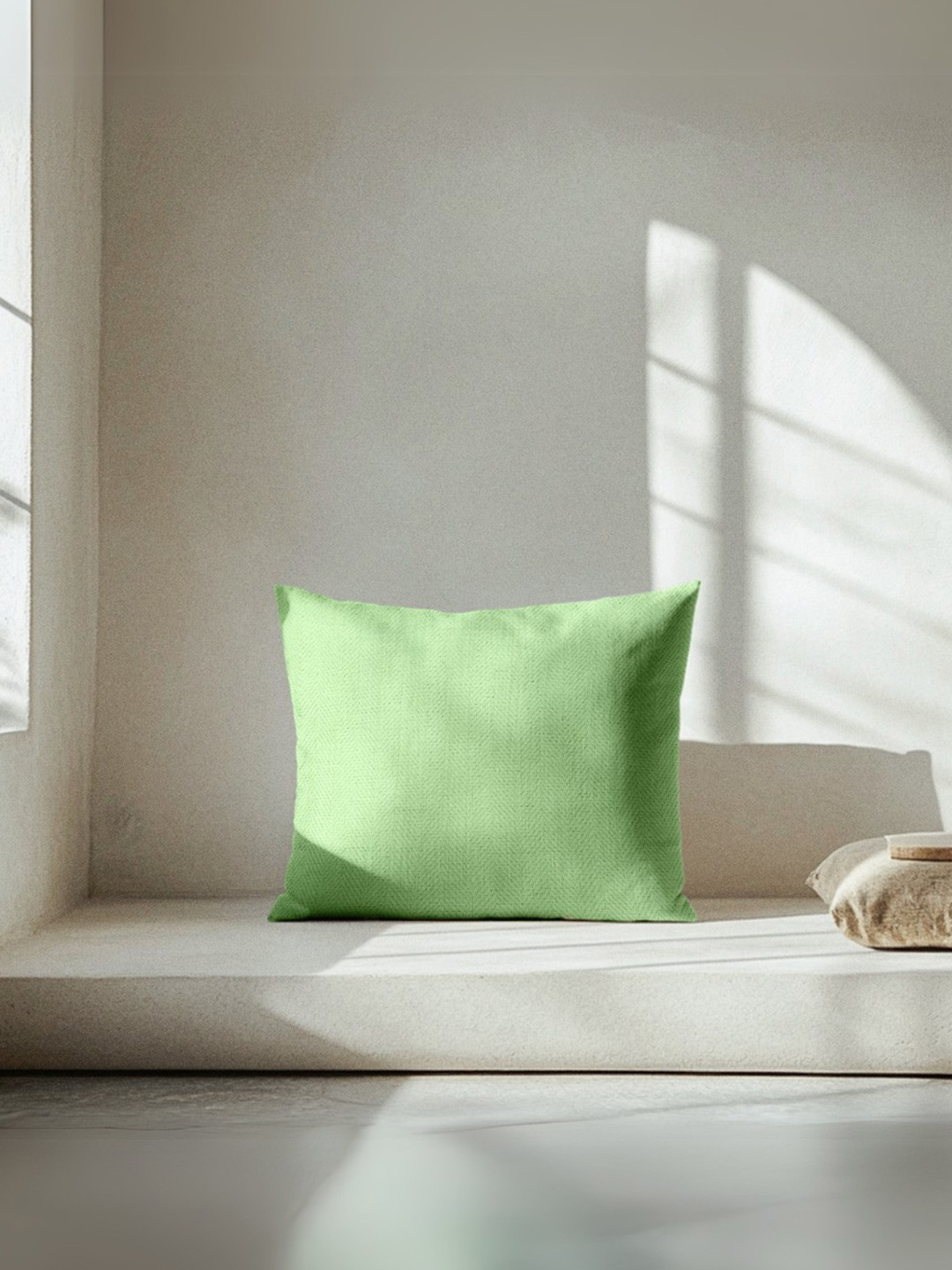 Copper-Red Yala Light Green Cotton Square Cushion Cover