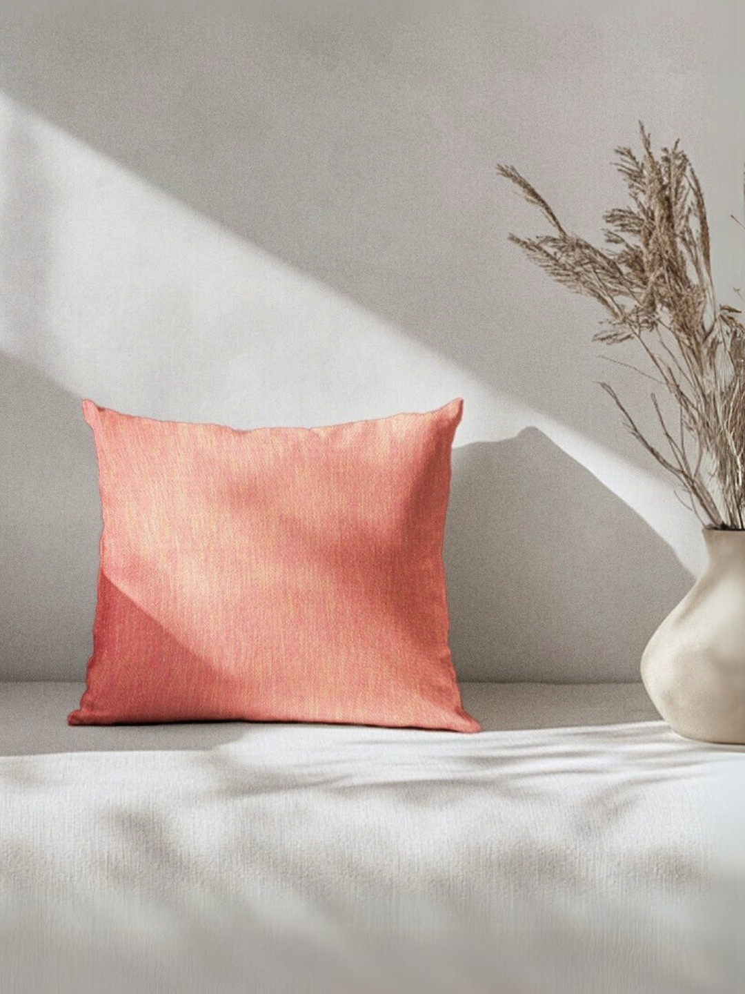 Copper-Red Jaipur Pink Cotton Square Cushion Cover