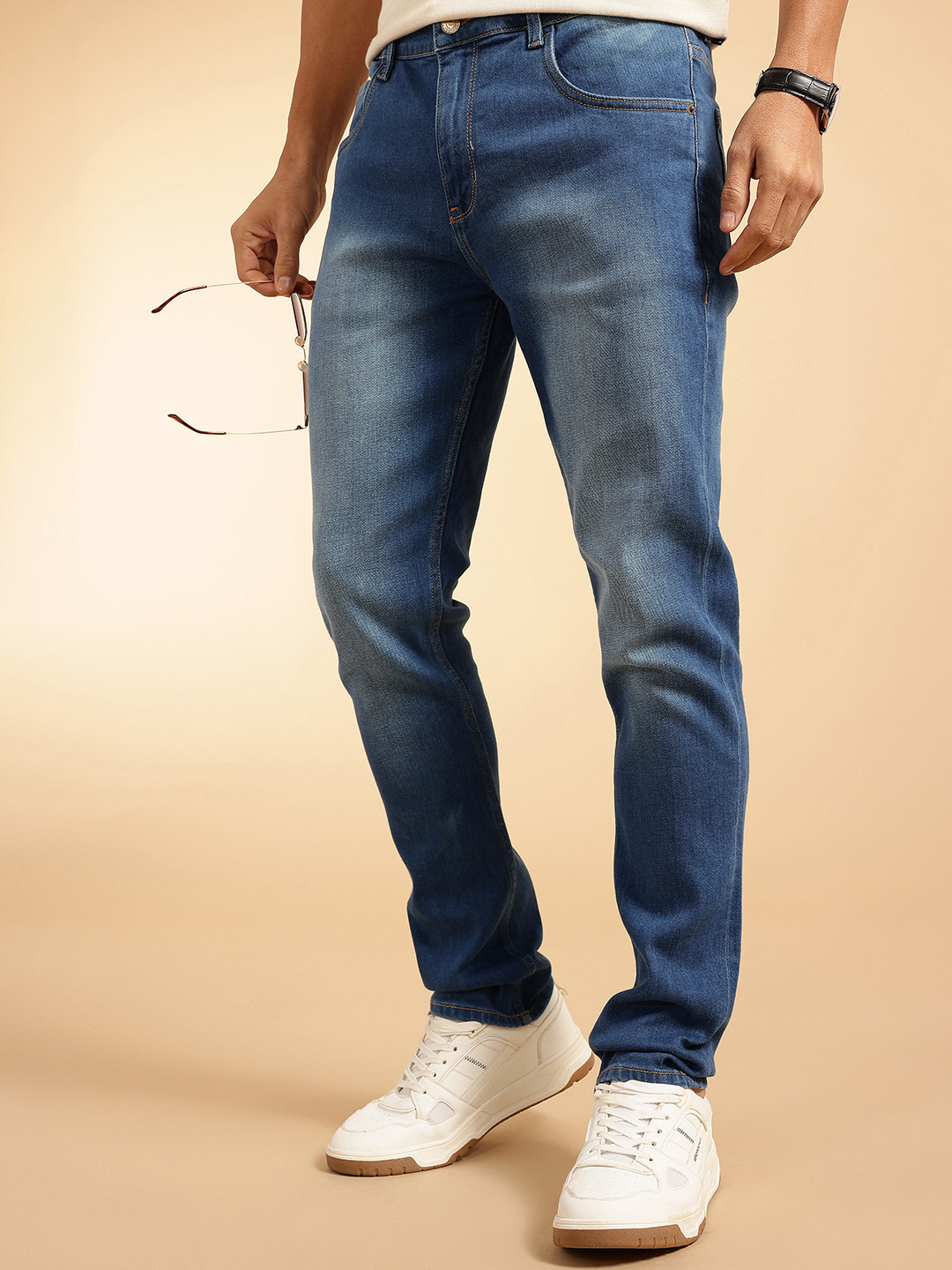 French Connection Men Slim Fit Light Fade Stretchable Jeans