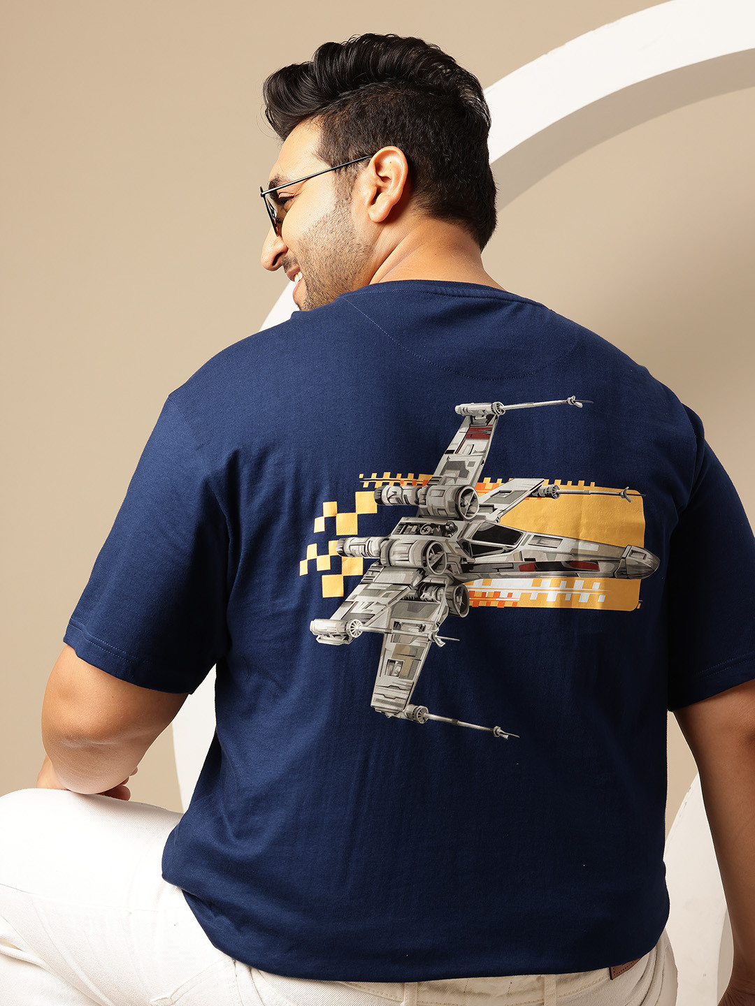 Sztori Plus Size Star War Print Pure Cotton T-shirt