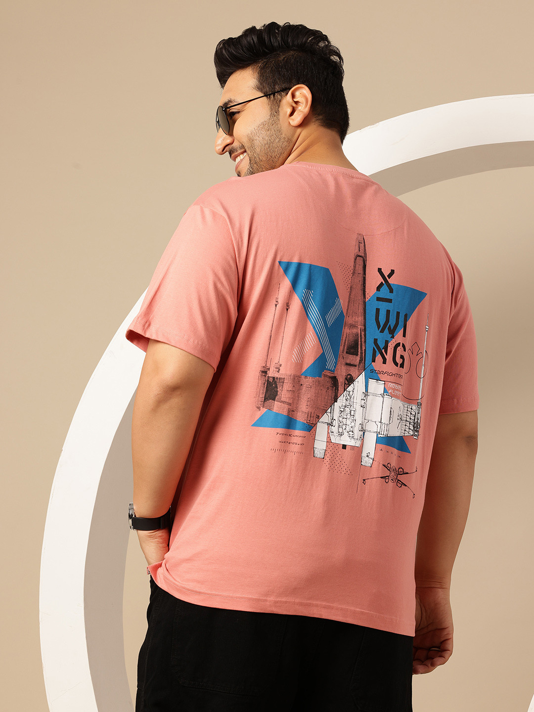 Sztori Plus Size  Star Wars Print Relaxed Cotton T-shirt