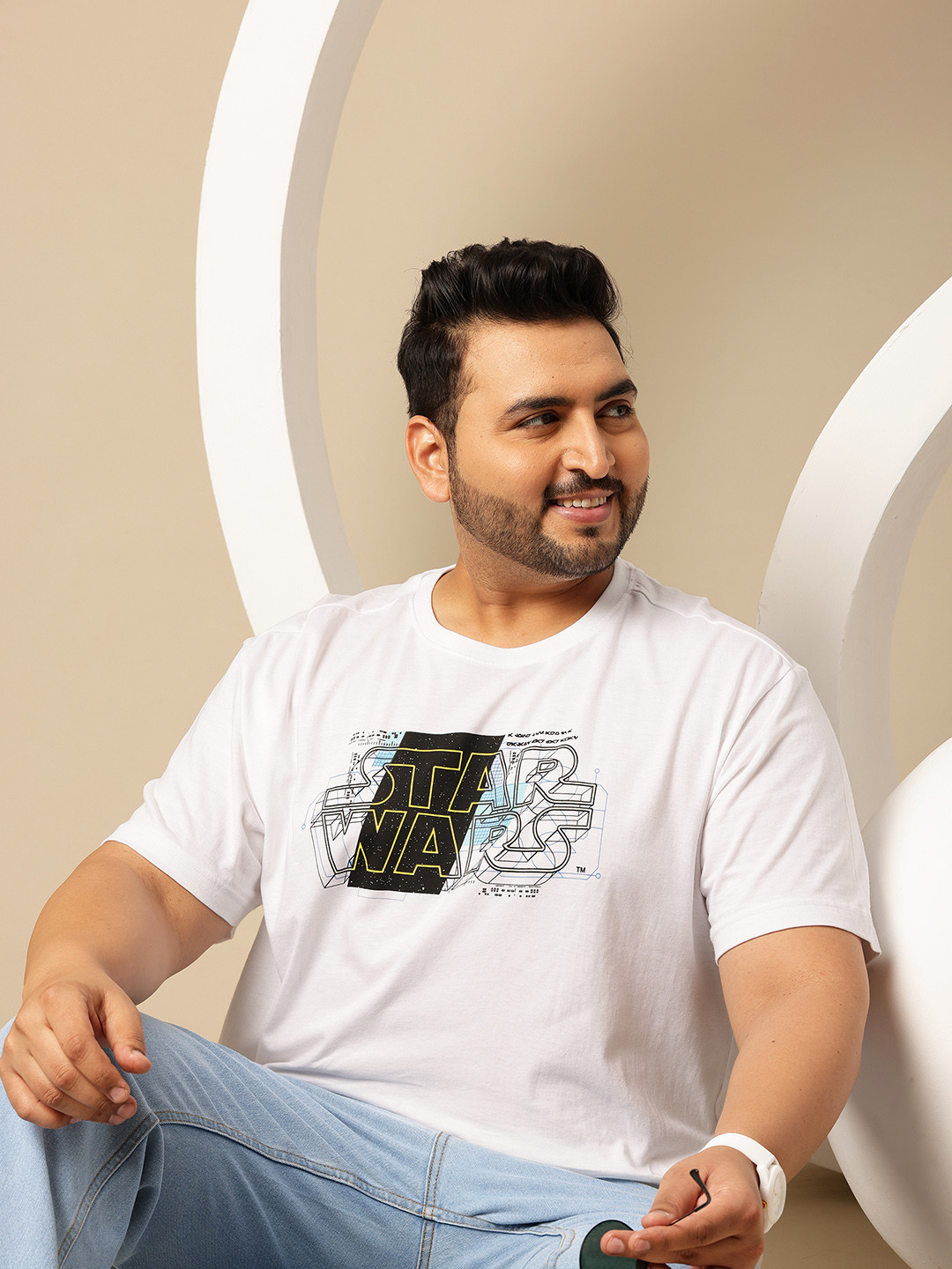 Sztori Plus Size Star Wars Print Pure Cotton T-shirt