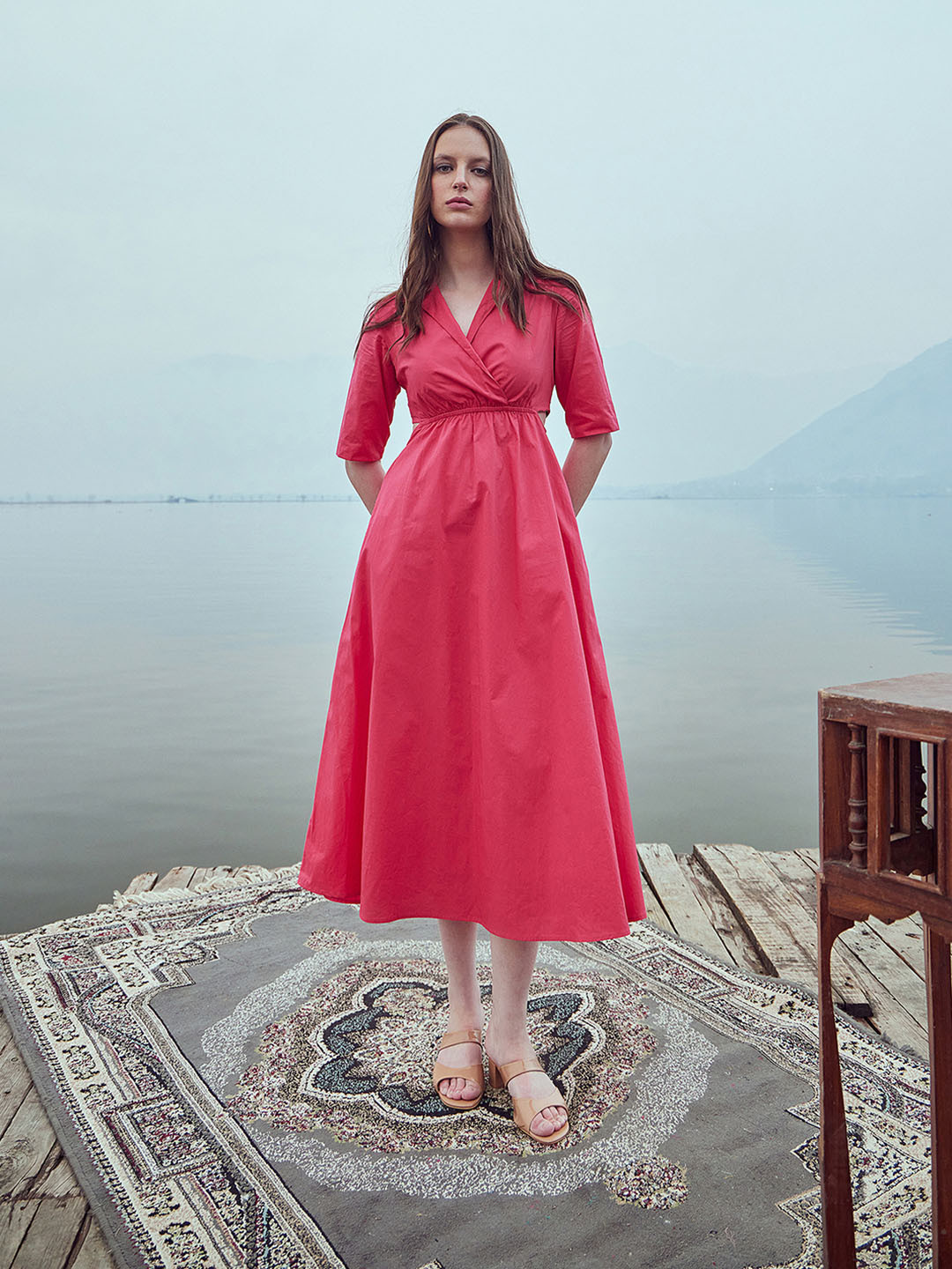 RAREISM Somrica Dark Pink Maxi Dress