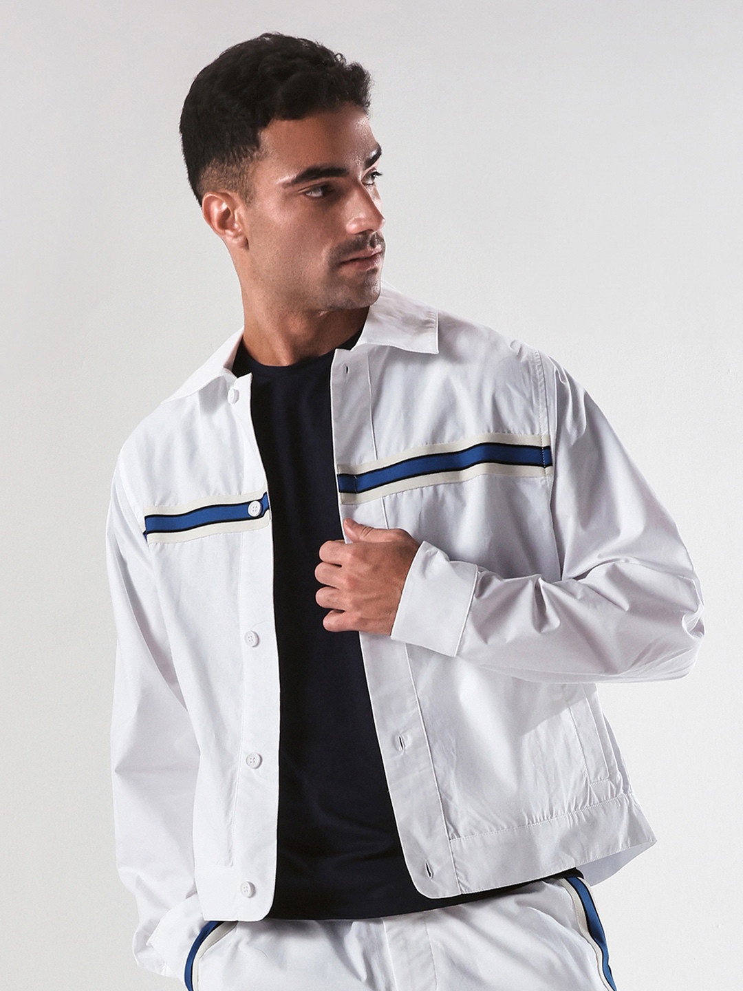 RARE RABBIT Men MACON-S Comfort Fit Spread Collar Horizontal Striped Cotton Casual Regular Fit Shirt