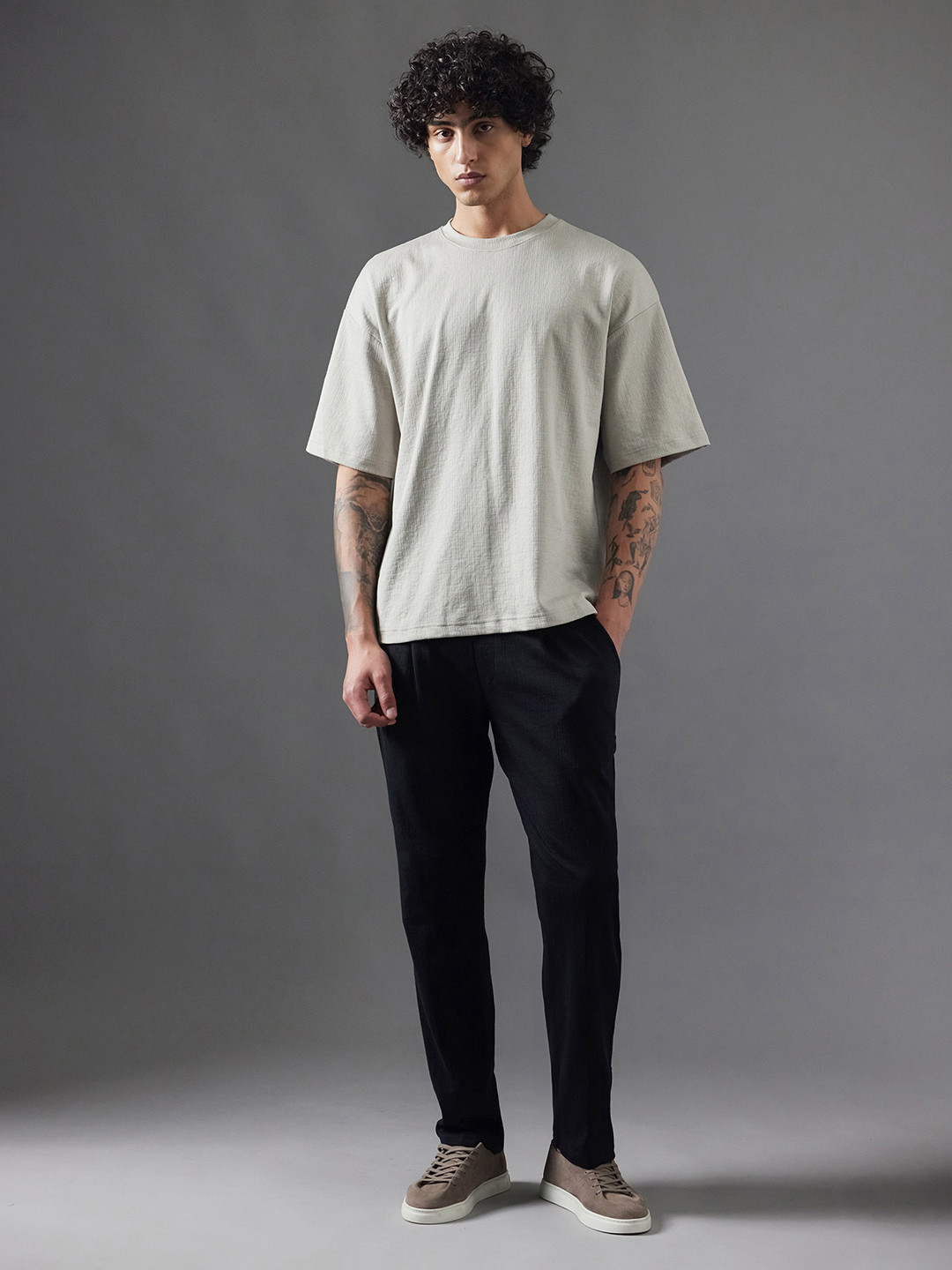 RARE RABBIT Men KELO-1 Primary Black Trousers